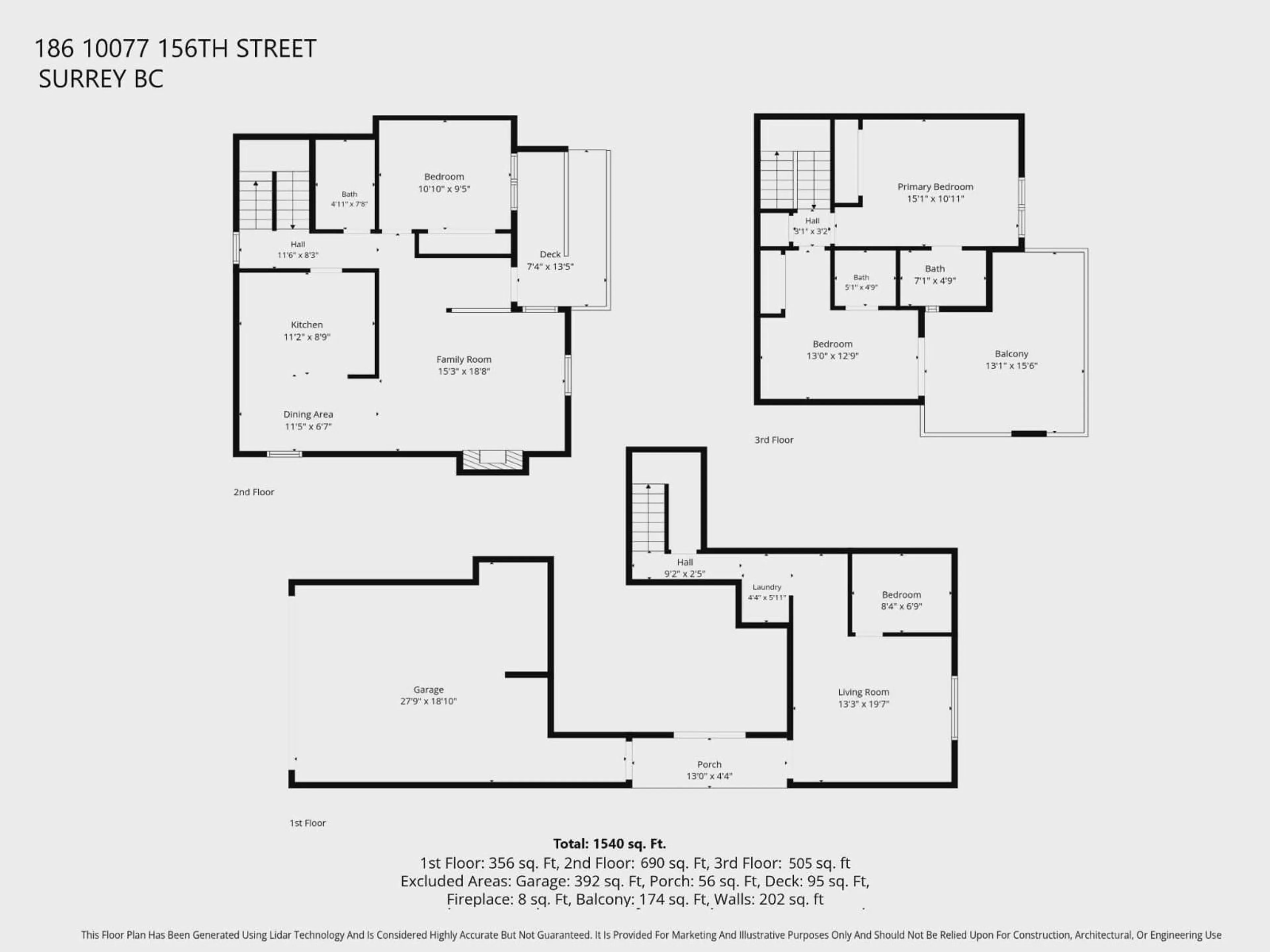 Floor plan for 186 - 10077 156 STREET, Surrey British Columbia V3R4L6