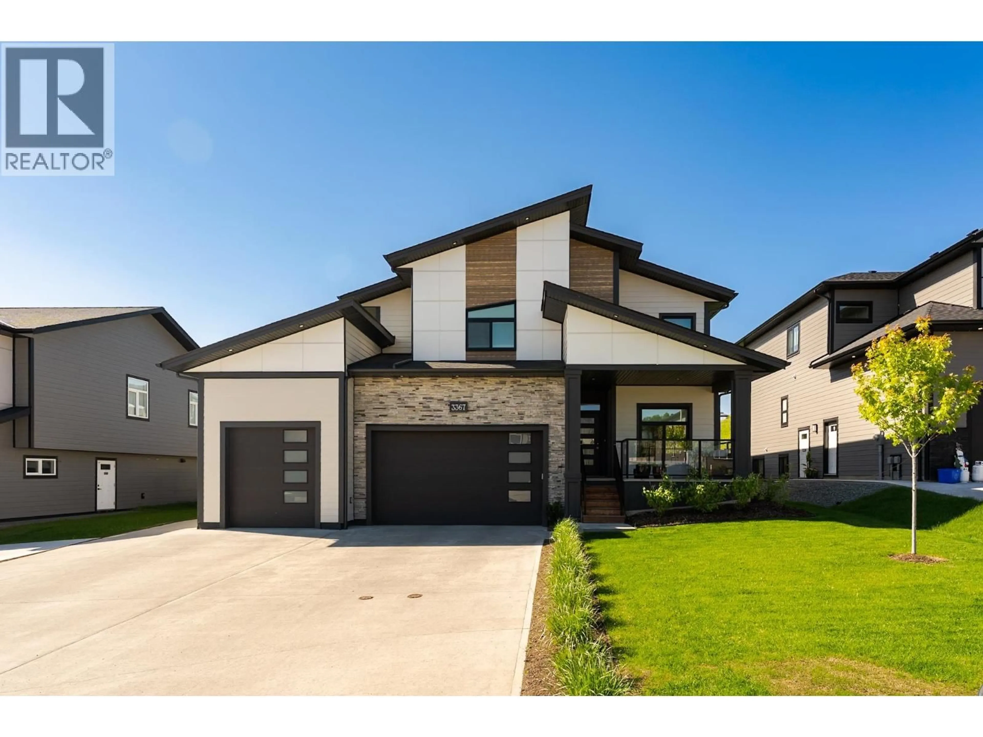 Home with brick exterior material, street for 3367 MUNRO WAY, Prince George British Columbia V2N0K1