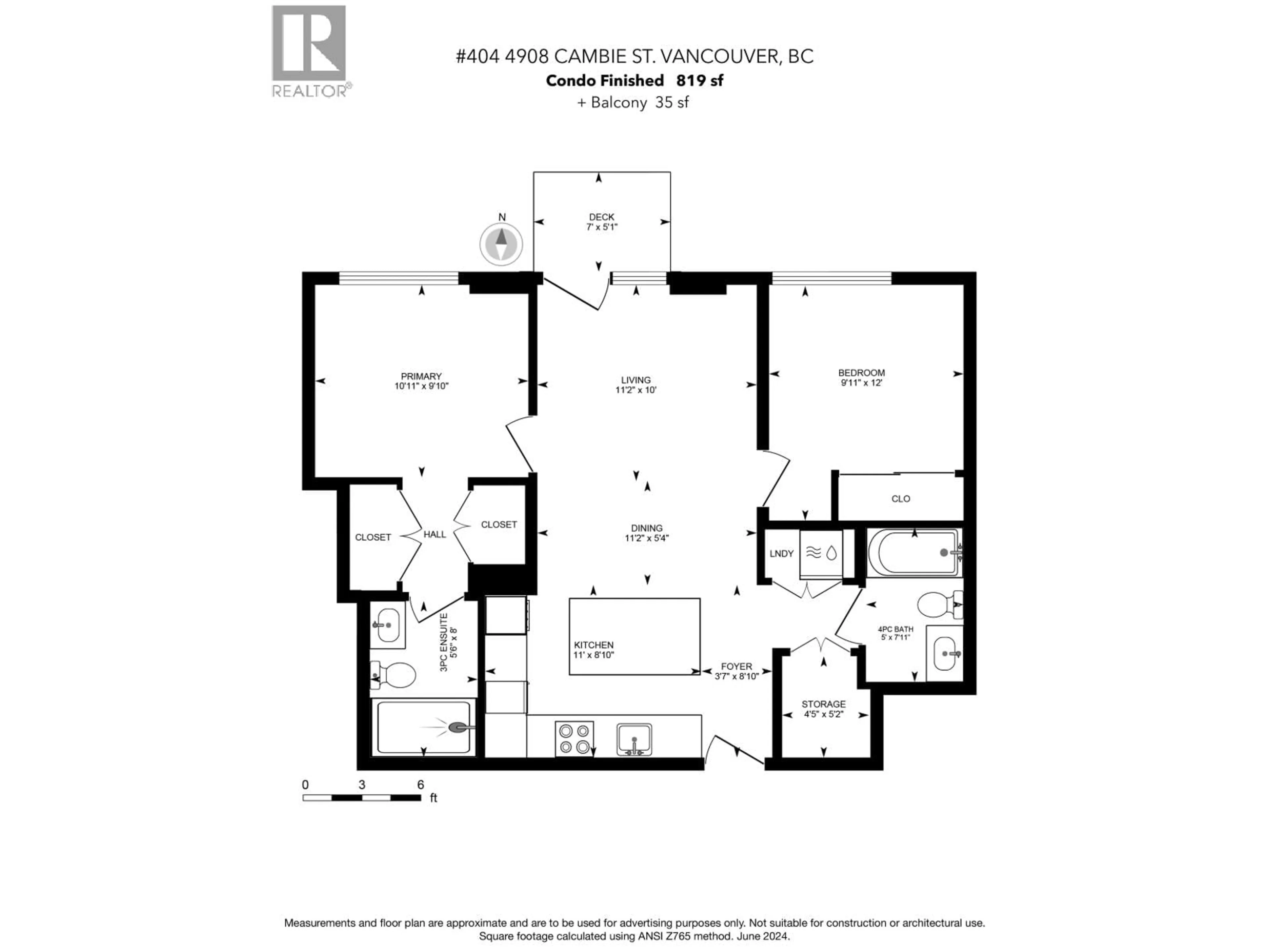 Floor plan for 404 - 4908 CAMBIE STREET, Vancouver British Columbia V5Z0K1