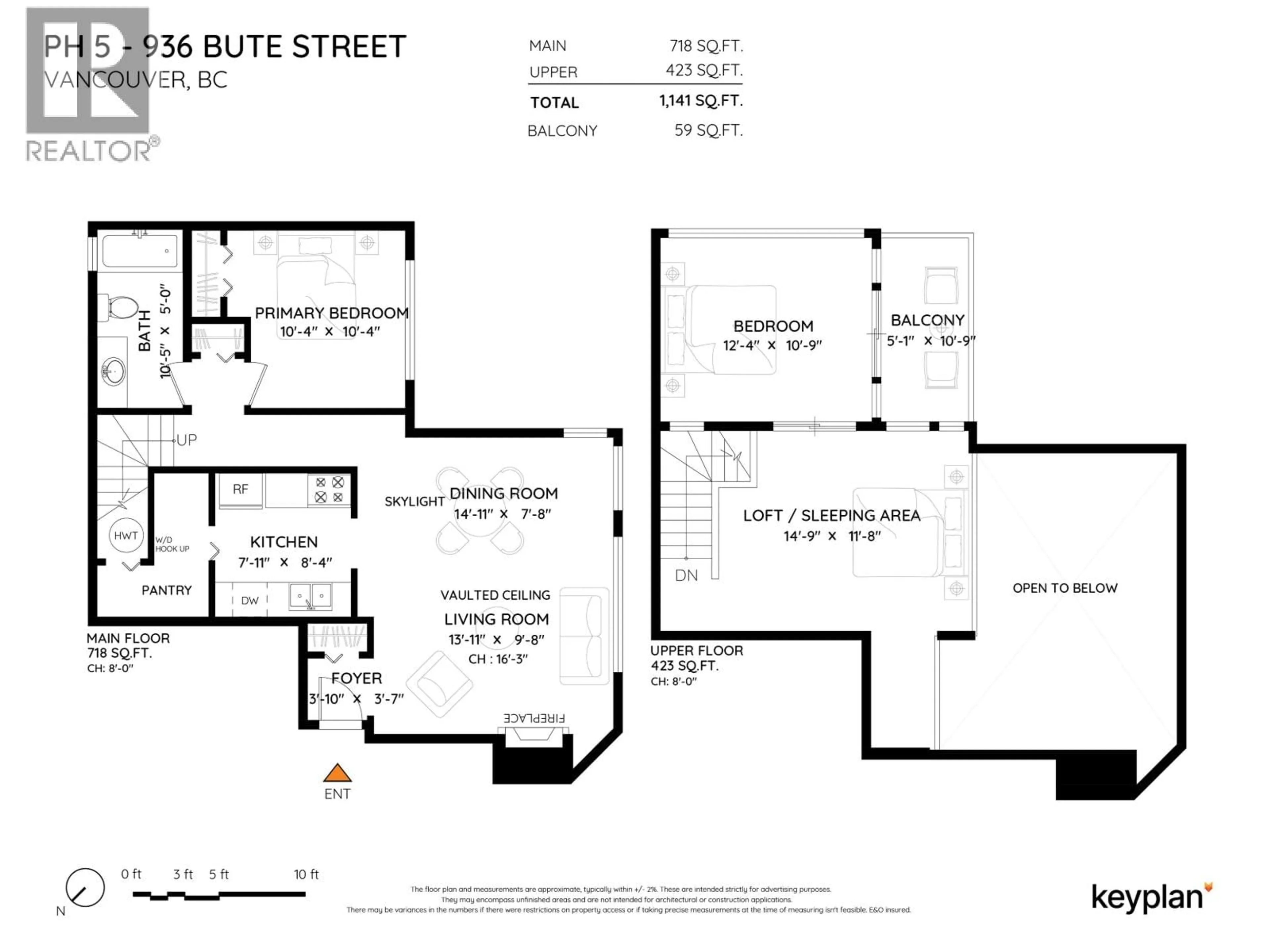 Floor plan for PH5 - 936 BUTE STREET, Vancouver British Columbia V6E1Y8