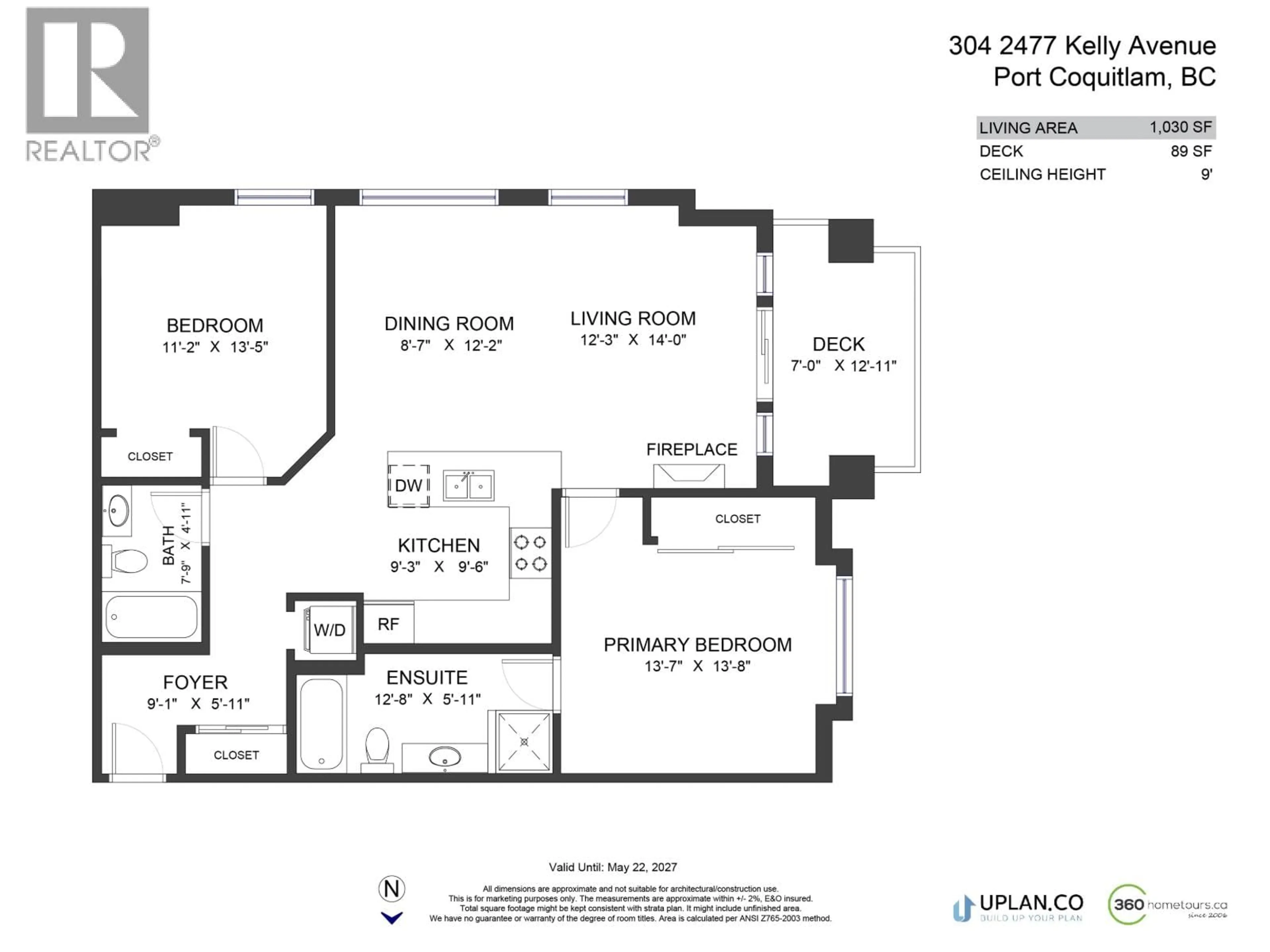 Floor plan for 304 - 2477 KELLY AVENUE, Port Coquitlam British Columbia V3C0B3