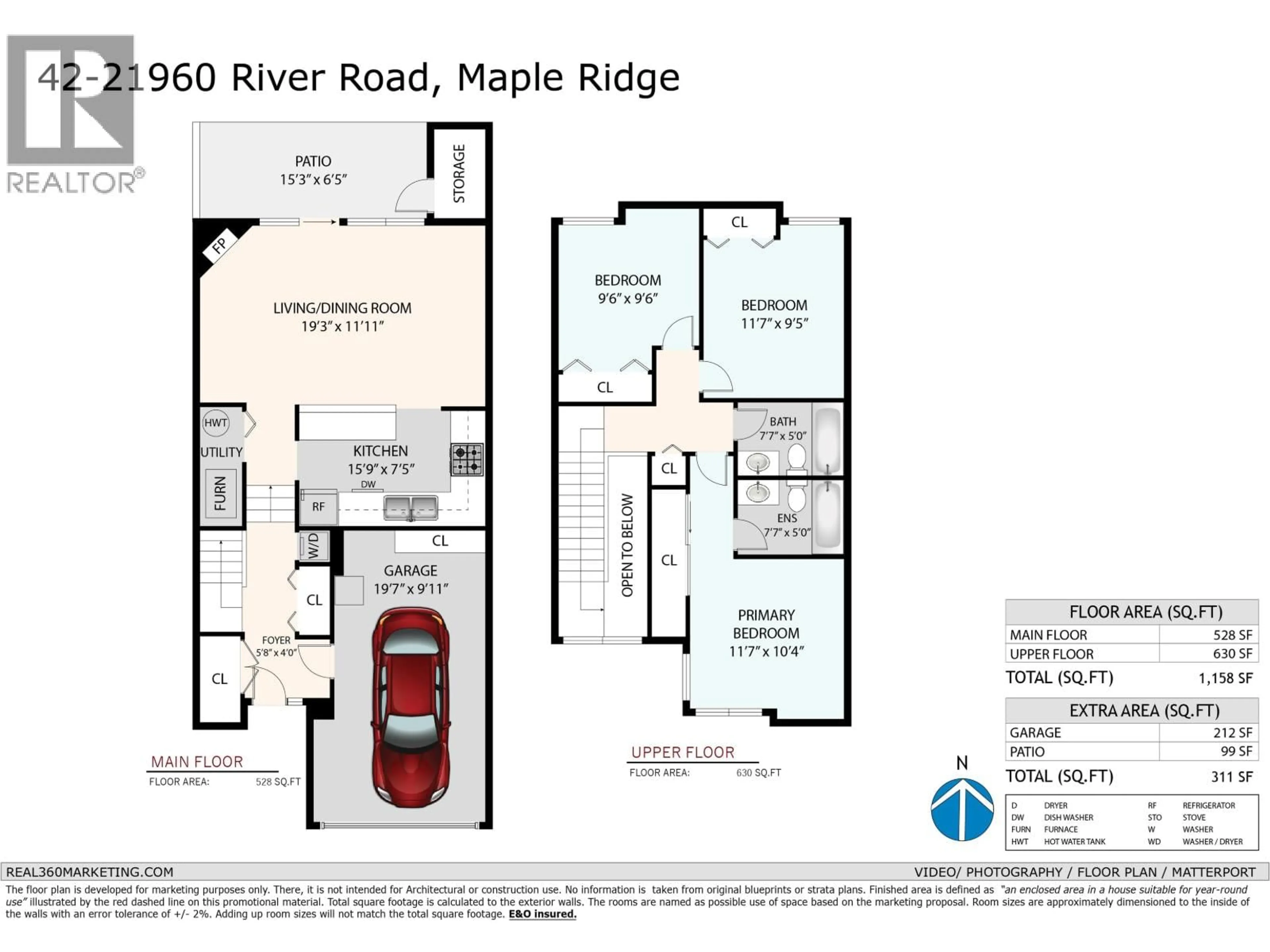 Floor plan for 42 - 21960 RIVER ROAD, Maple Ridge British Columbia V2X2C3