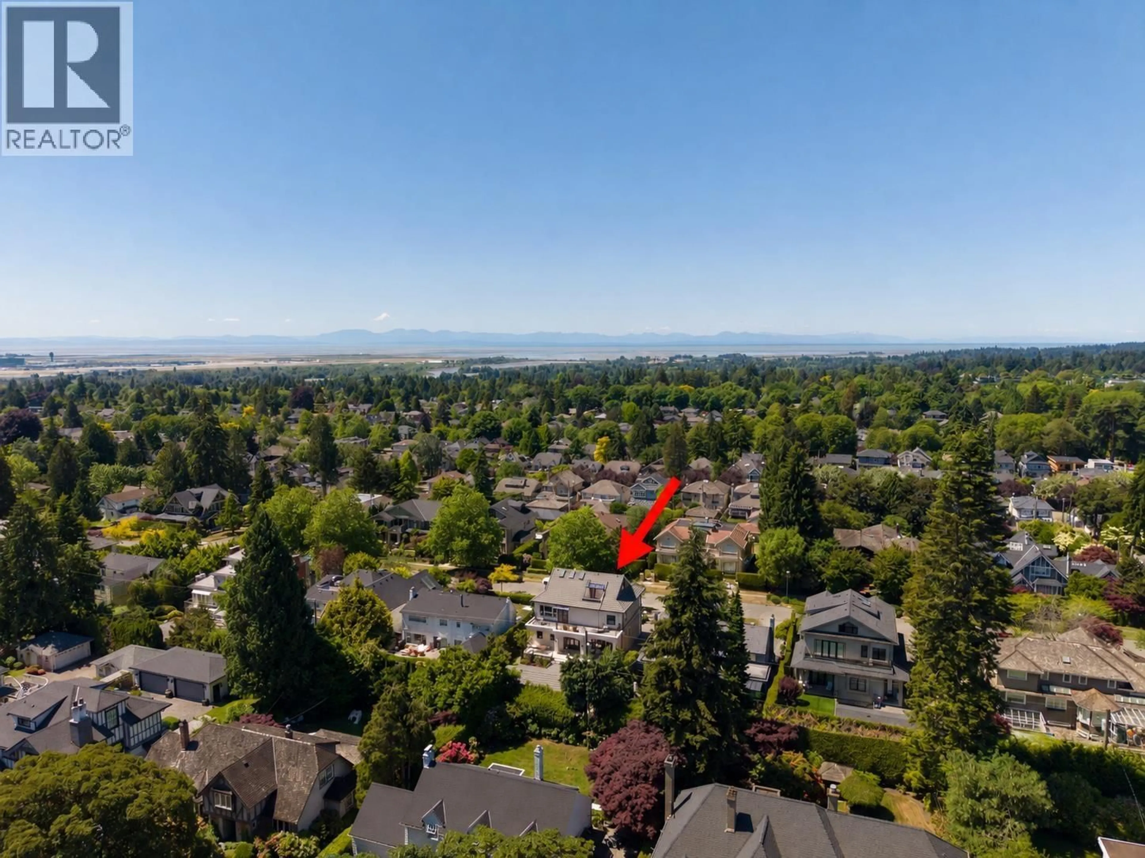 A pic from outside/outdoor area/front of a property/back of a property/a pic from drone, mountain view for 6638 MARGUERITE STREET, Vancouver British Columbia V6P5E9