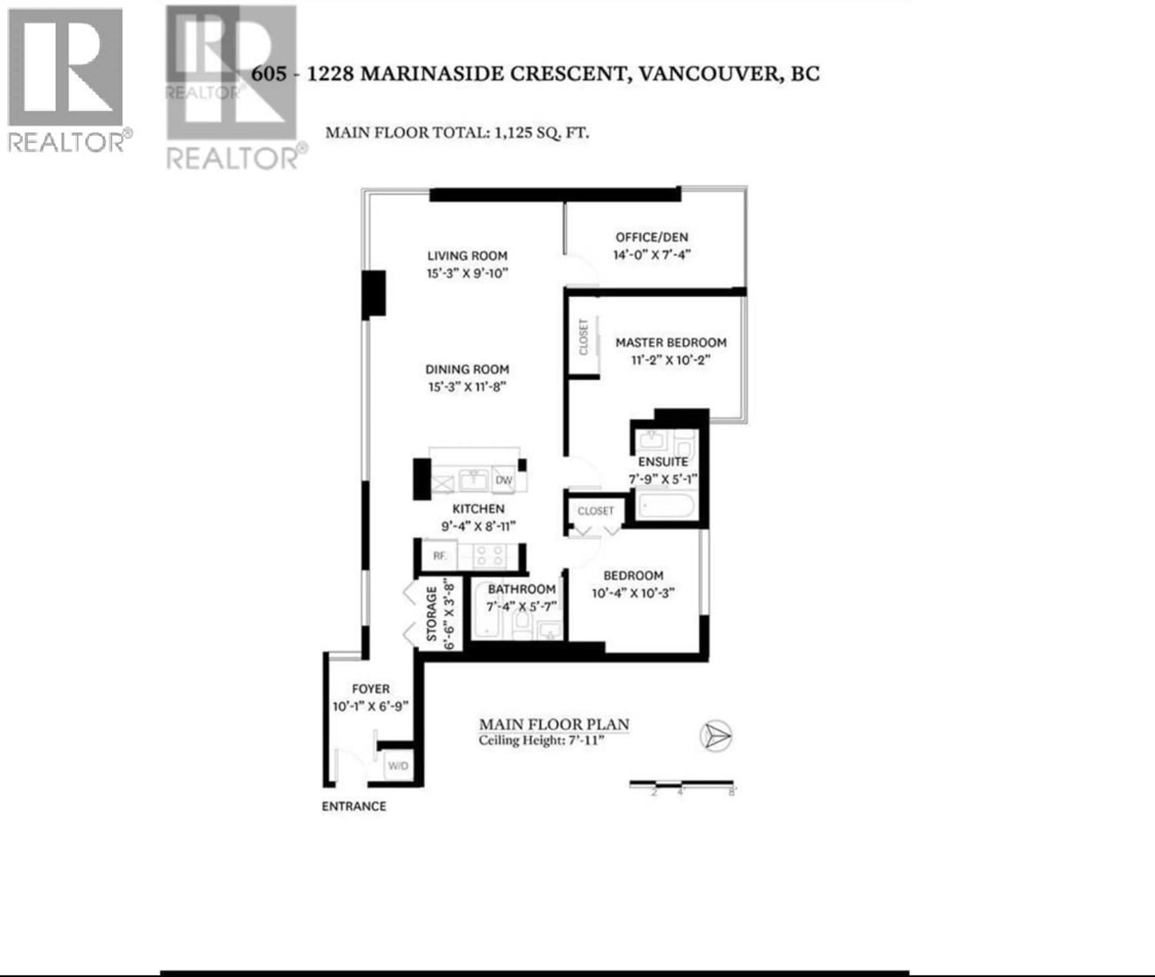 Floor plan for 605 - 1228 MARINASIDE CRESCENT, Vancouver British Columbia V6Z2W4