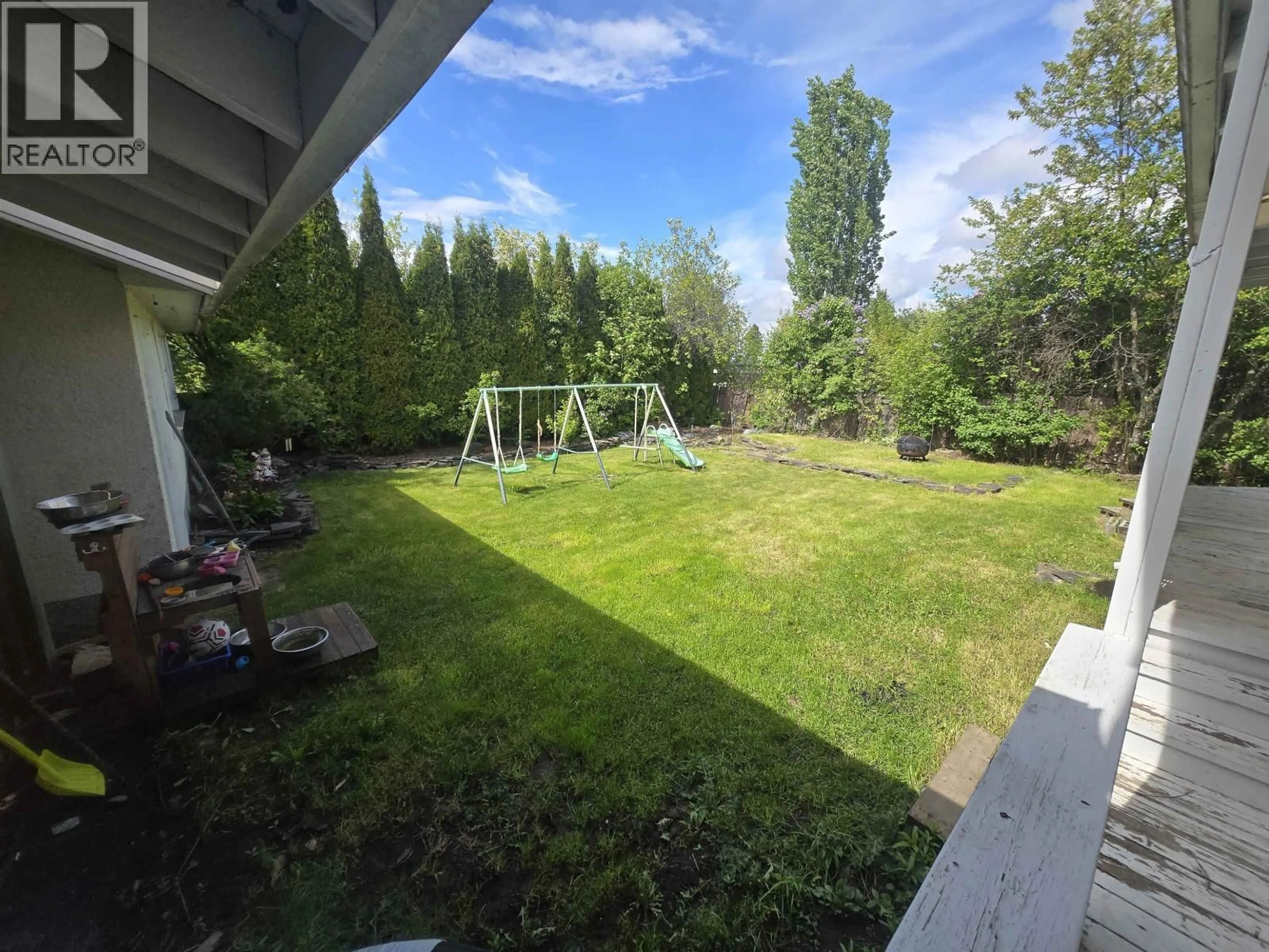 A pic from outside/outdoor area/front of a property/back of a property/a pic from drone, forest/trees view for 829 REYNARD STREET, Quesnel British Columbia V2J3M4