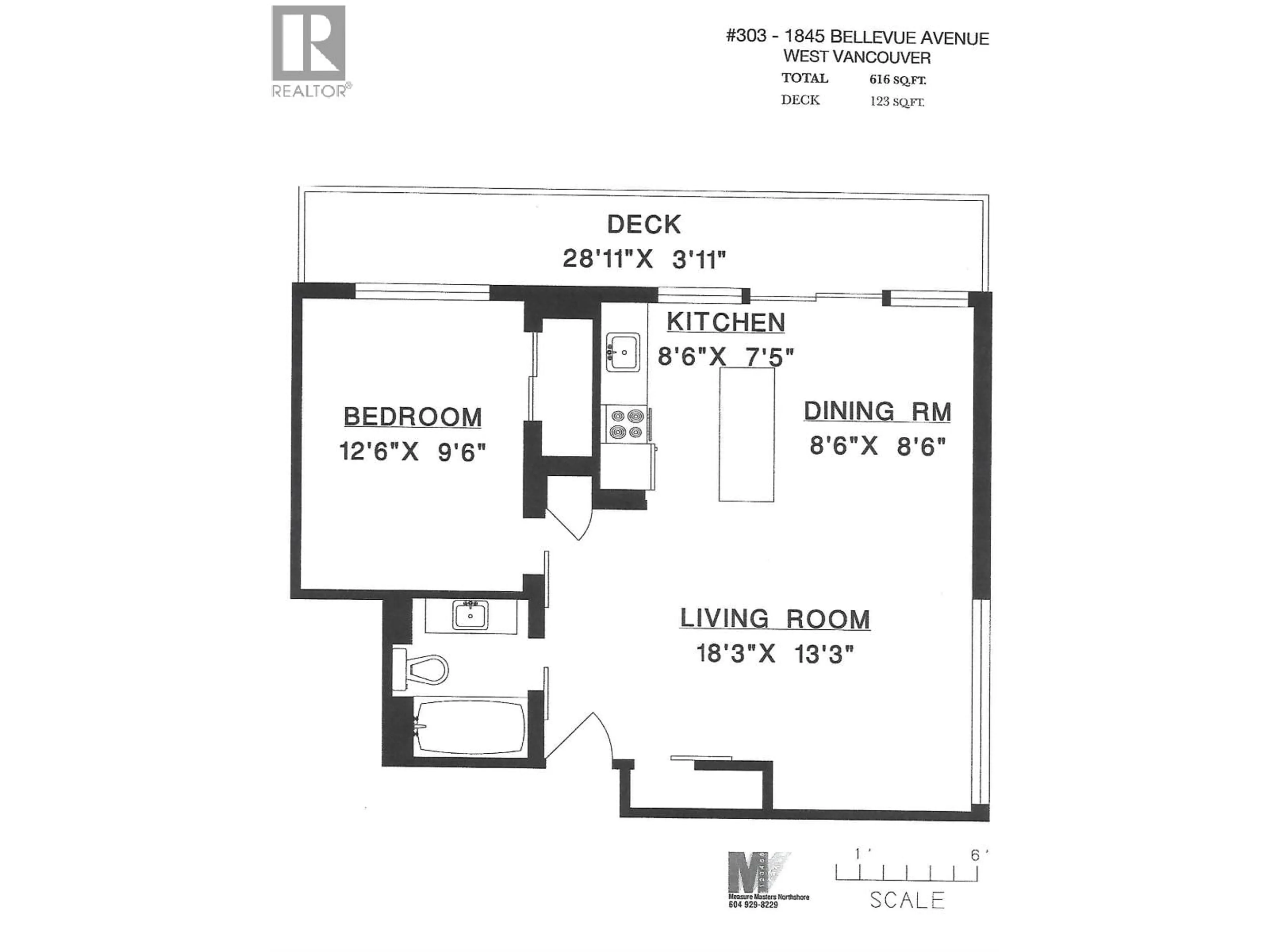 Floor plan for 303 - 1845 BELLEVUE AVENUE, West Vancouver British Columbia V7V1B2