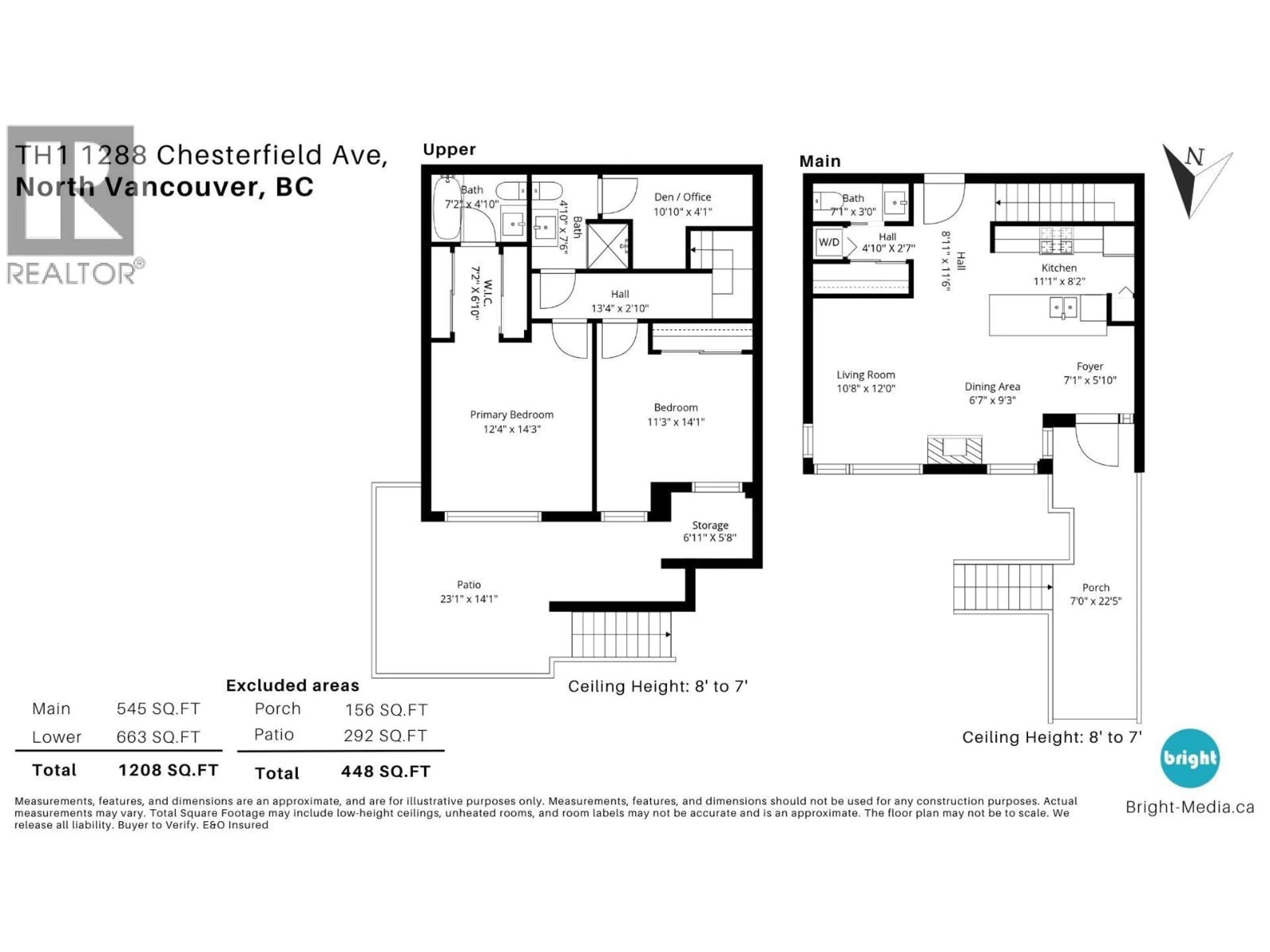 Floor plan for TH1 - 1288 CHESTERFIELD AVENUE, North Vancouver British Columbia V7M0B1
