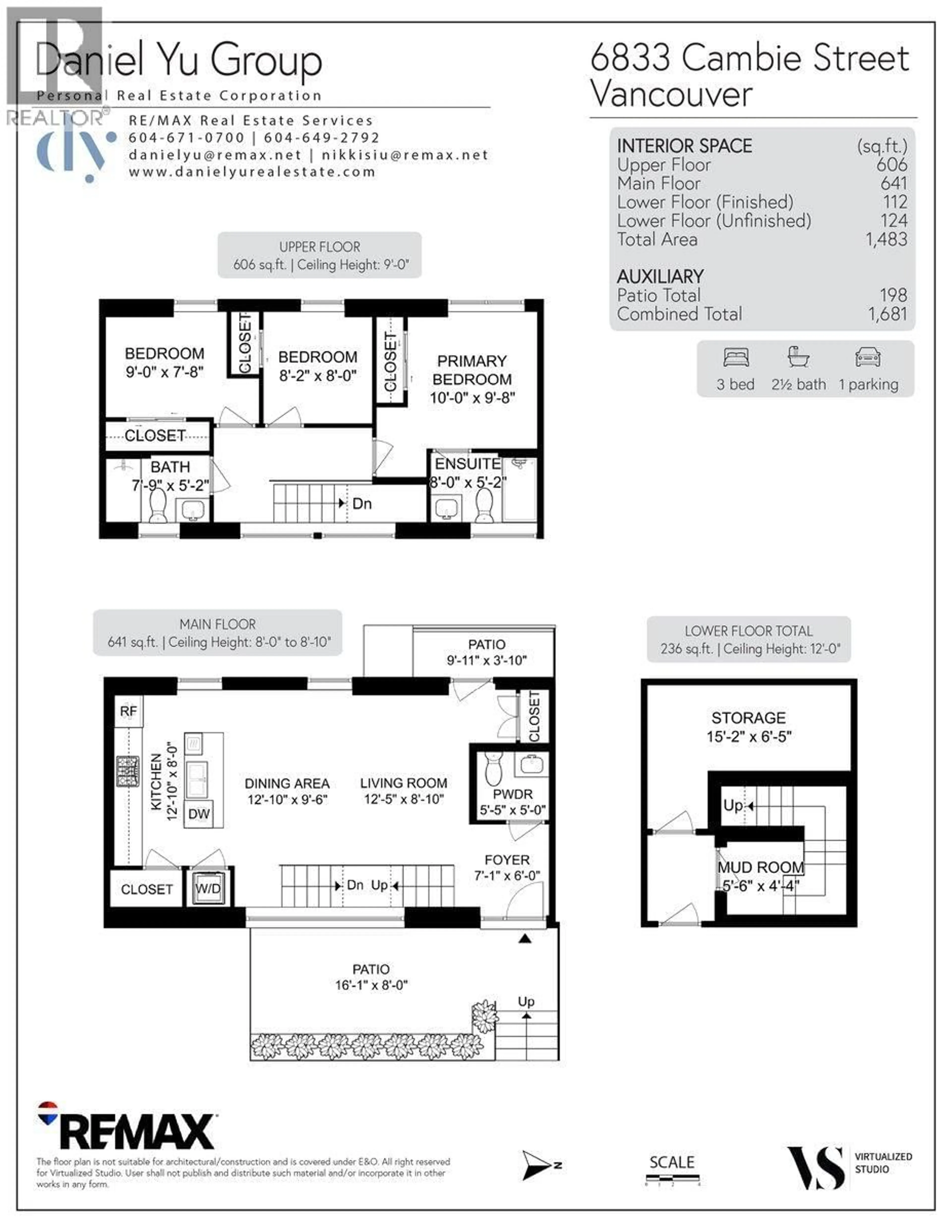 Floor plan for 6833 CAMBIE STREET, Vancouver British Columbia V6P3H1