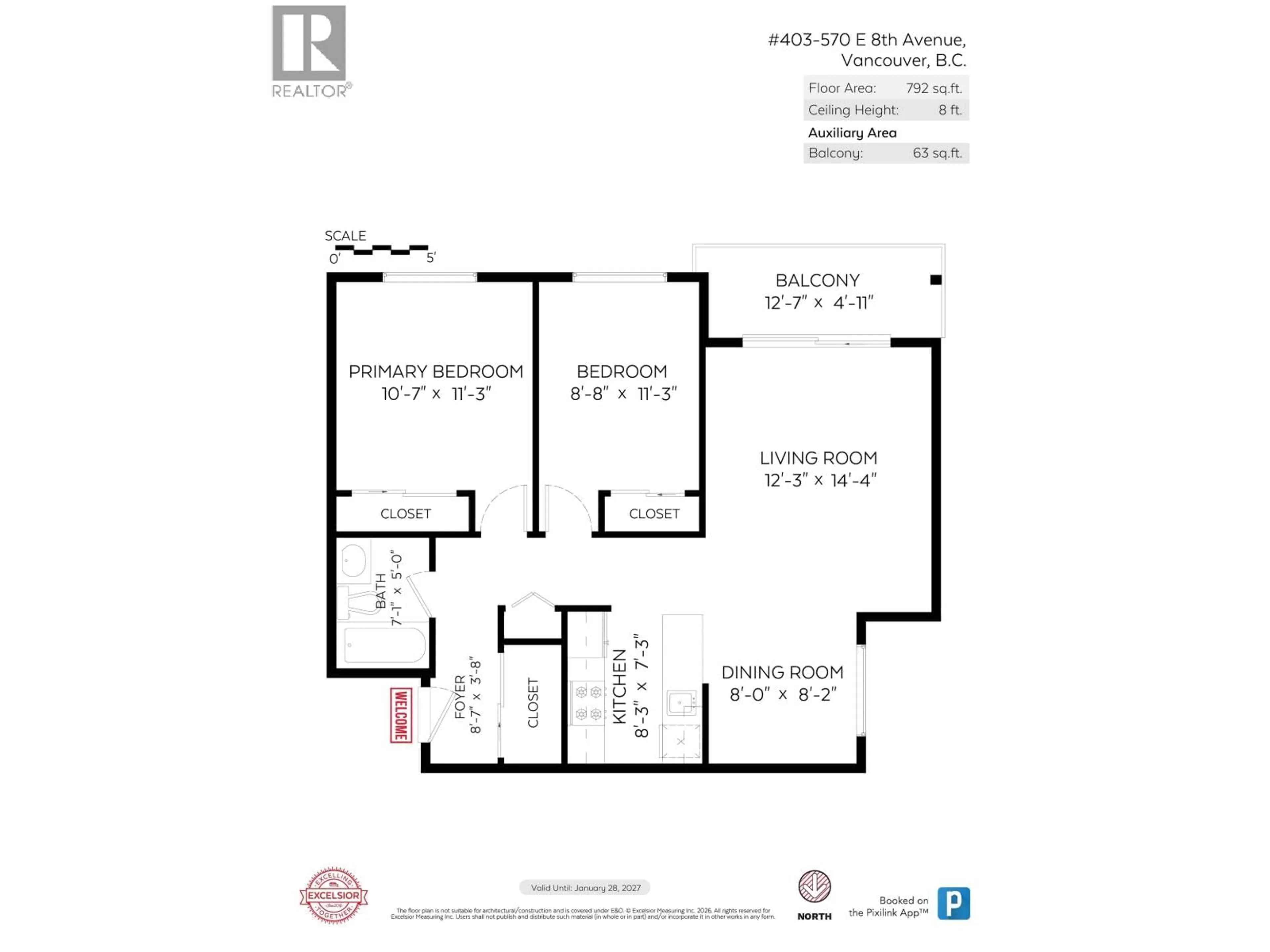 Floor plan for 403 - 570 8TH AVENUE, Vancouver British Columbia V5T1S8