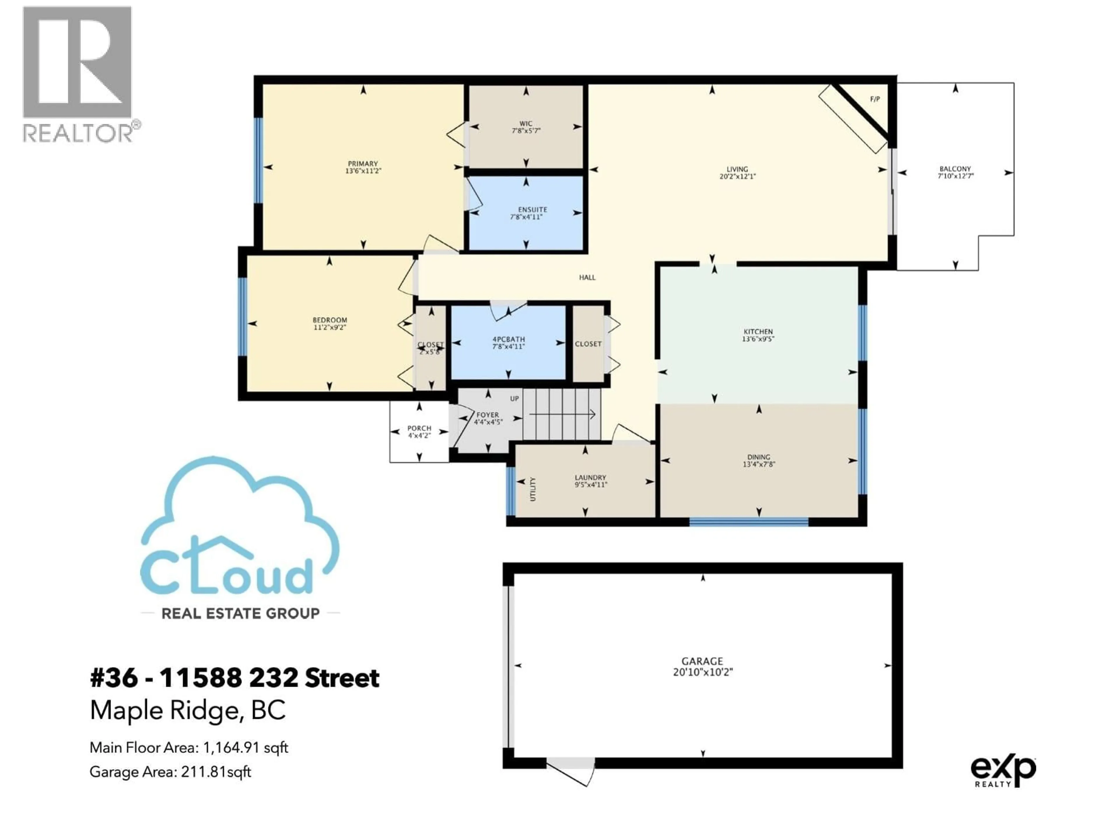 Floor plan for 36 - 11588 232 STREET, Maple Ridge British Columbia V2X0J6