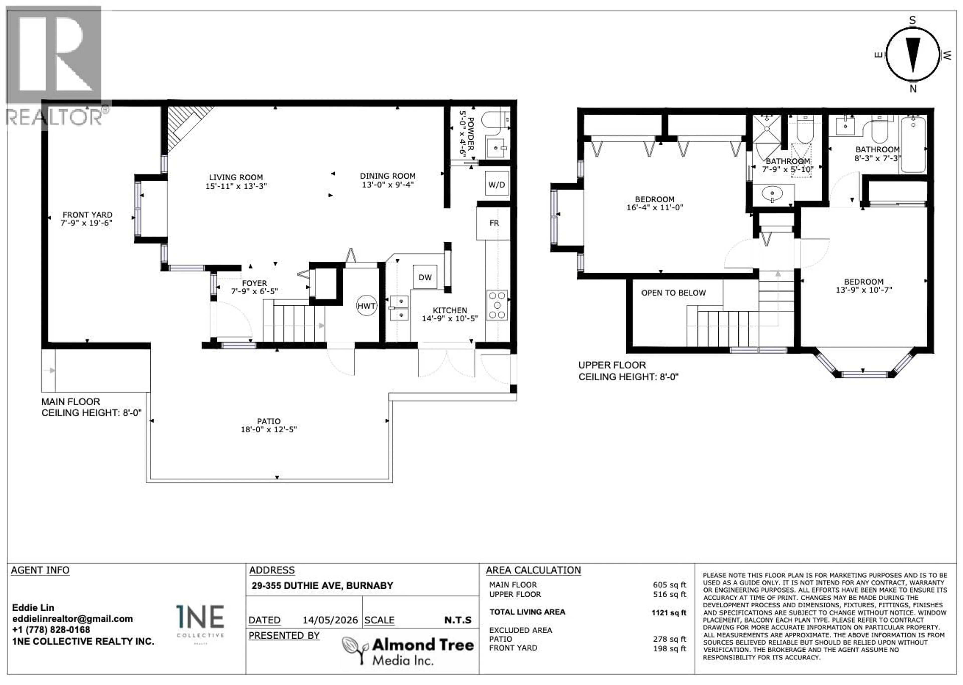 Floor plan for 29 - 355 DUTHIE AVENUE, Burnaby British Columbia V5A2P3