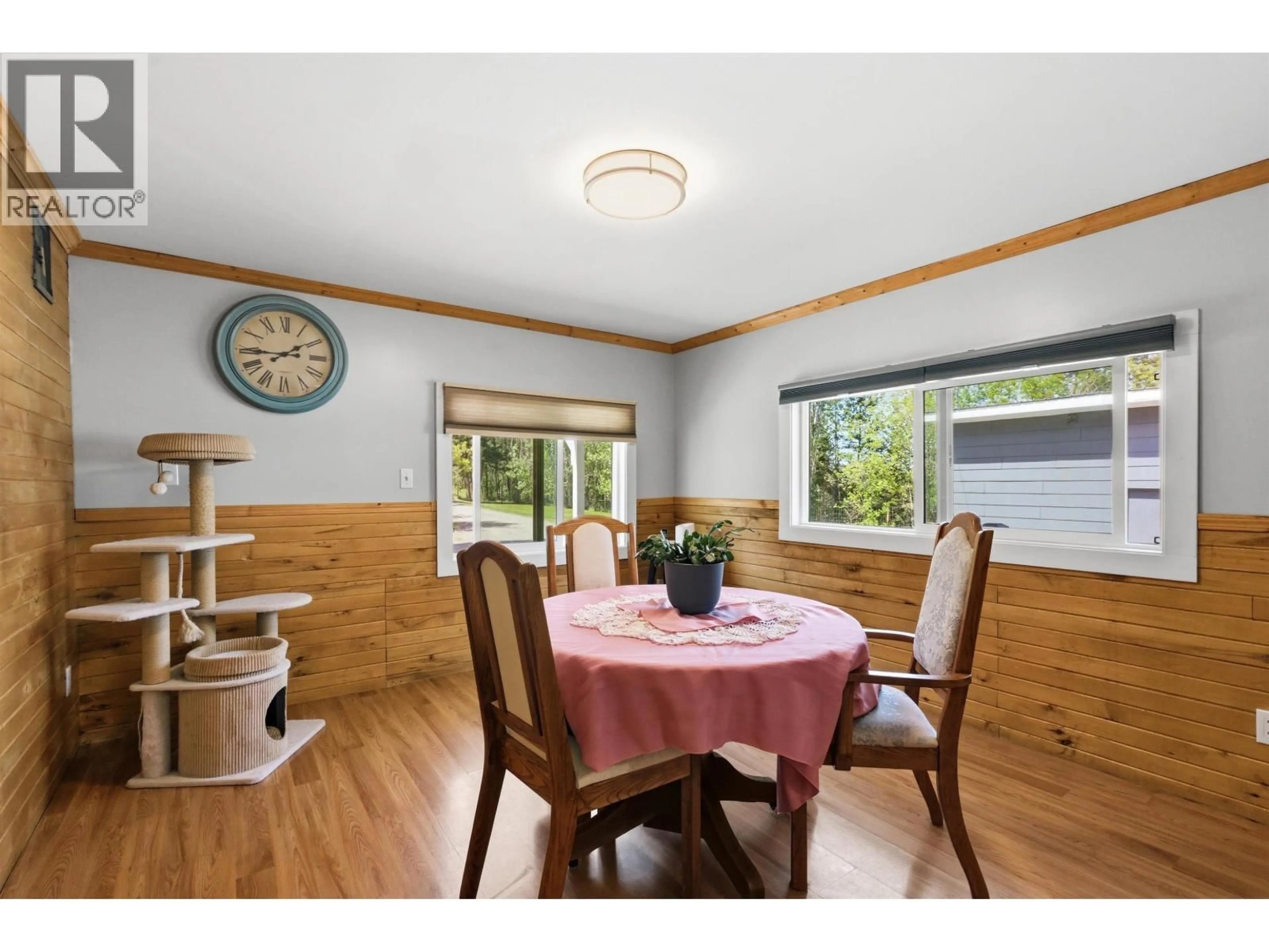 Dining room, wood/laminate floor for 1824 DOG CREEK ROAD, Williams Lake British Columbia V2G4V6