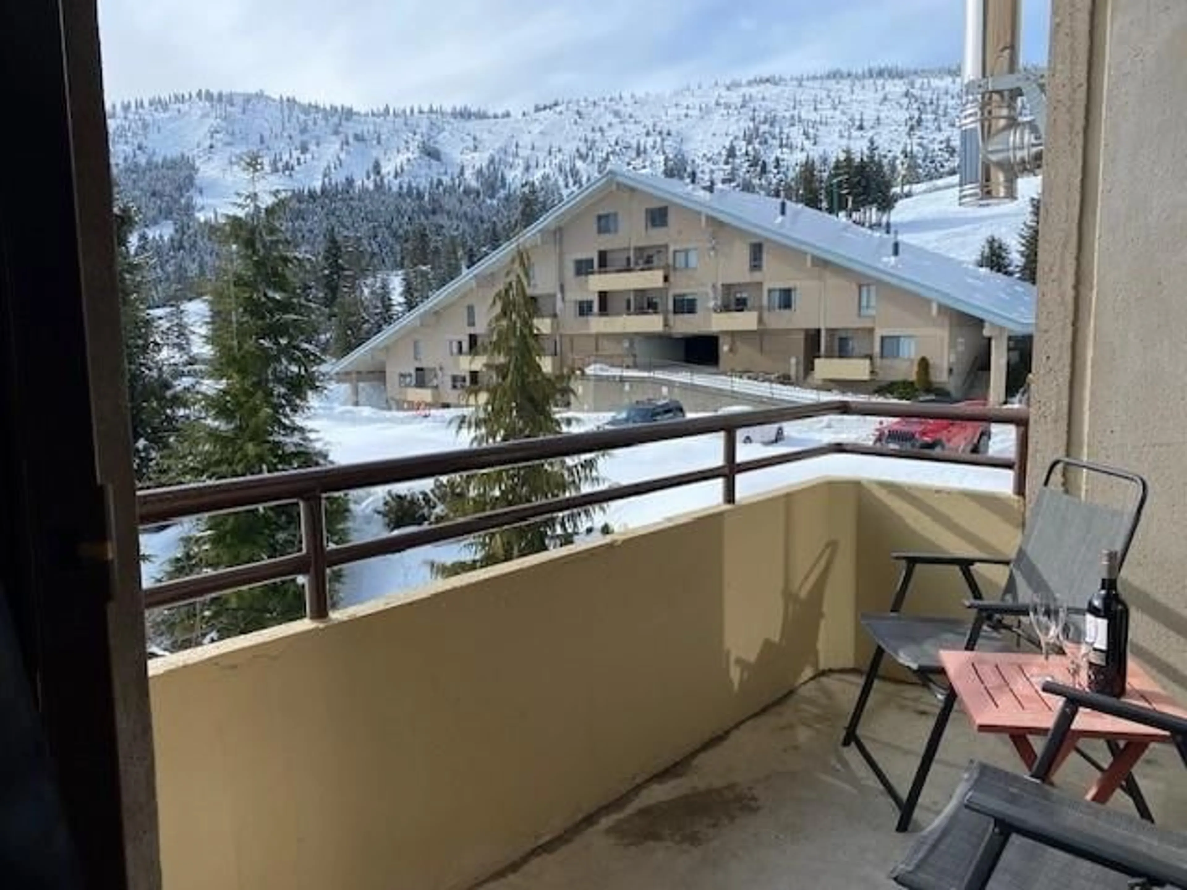 Balcony in the apartment, mountain view for 303B - 21000 ENZIAN WAY, Agassiz British Columbia V0M1A1