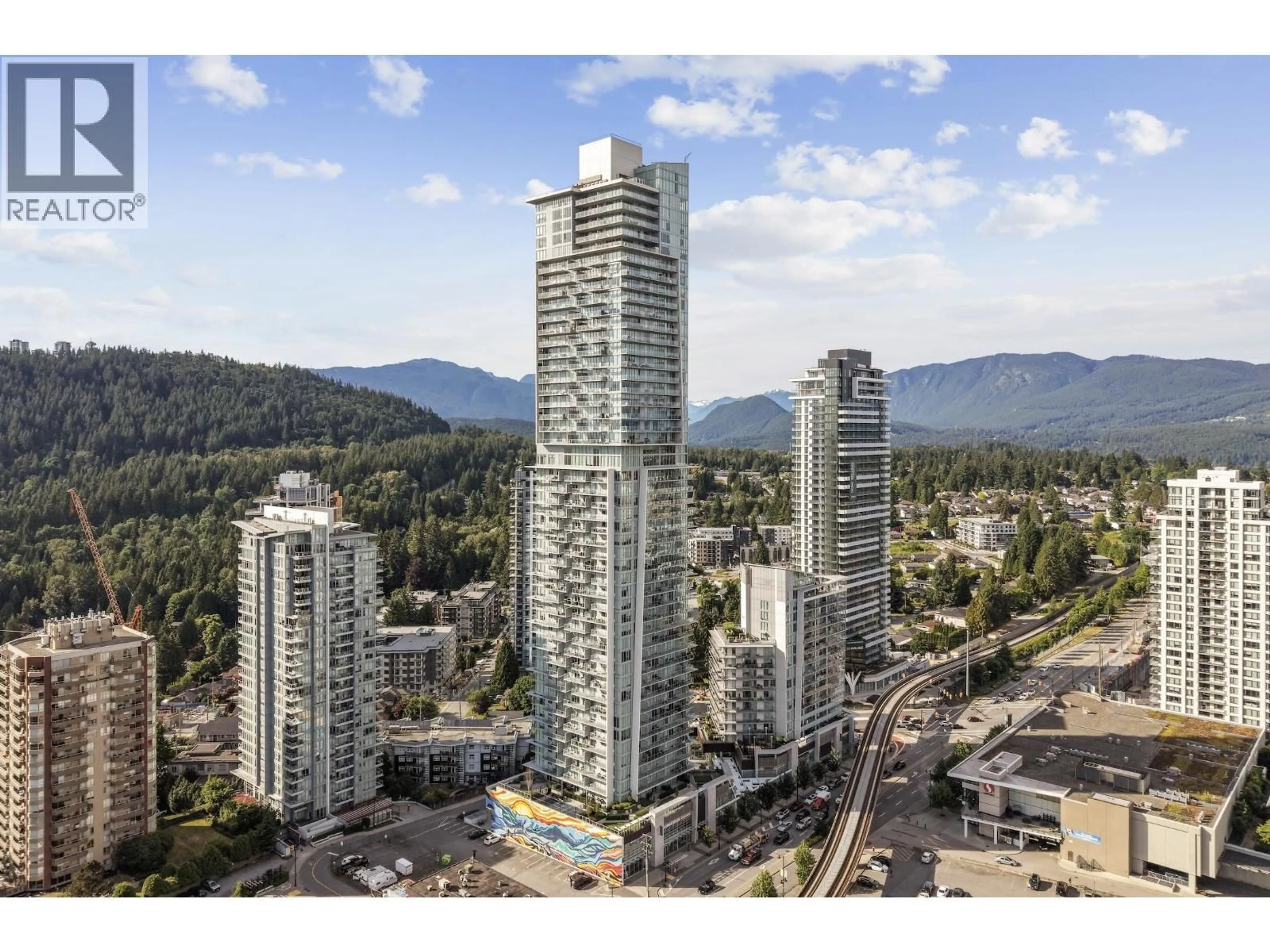 A pic from outside/outdoor area/front of a property/back of a property/a pic from drone, city buildings view from balcony for 3904 - 567 CLARKE ROAD, Coquitlam British Columbia V3J0K7