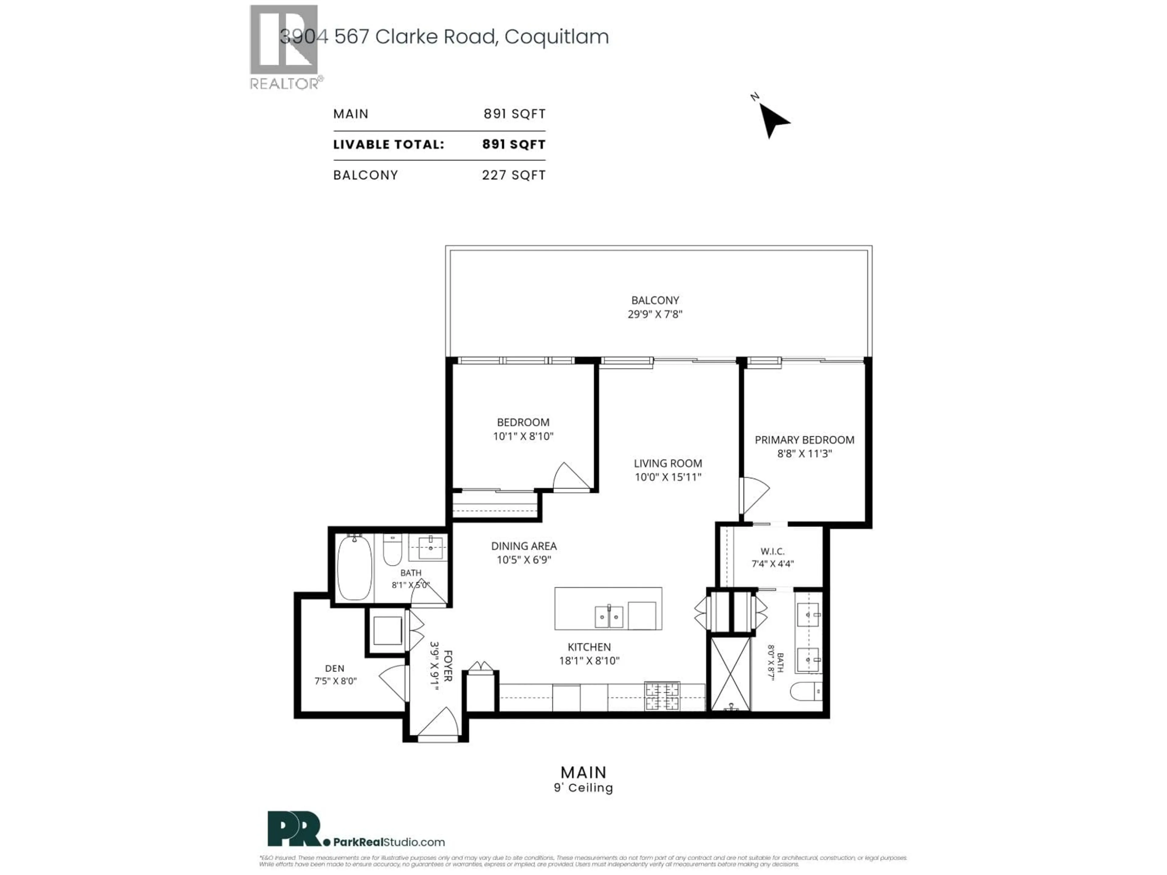 Floor plan for 3904 - 567 CLARKE ROAD, Coquitlam British Columbia V3J0K7
