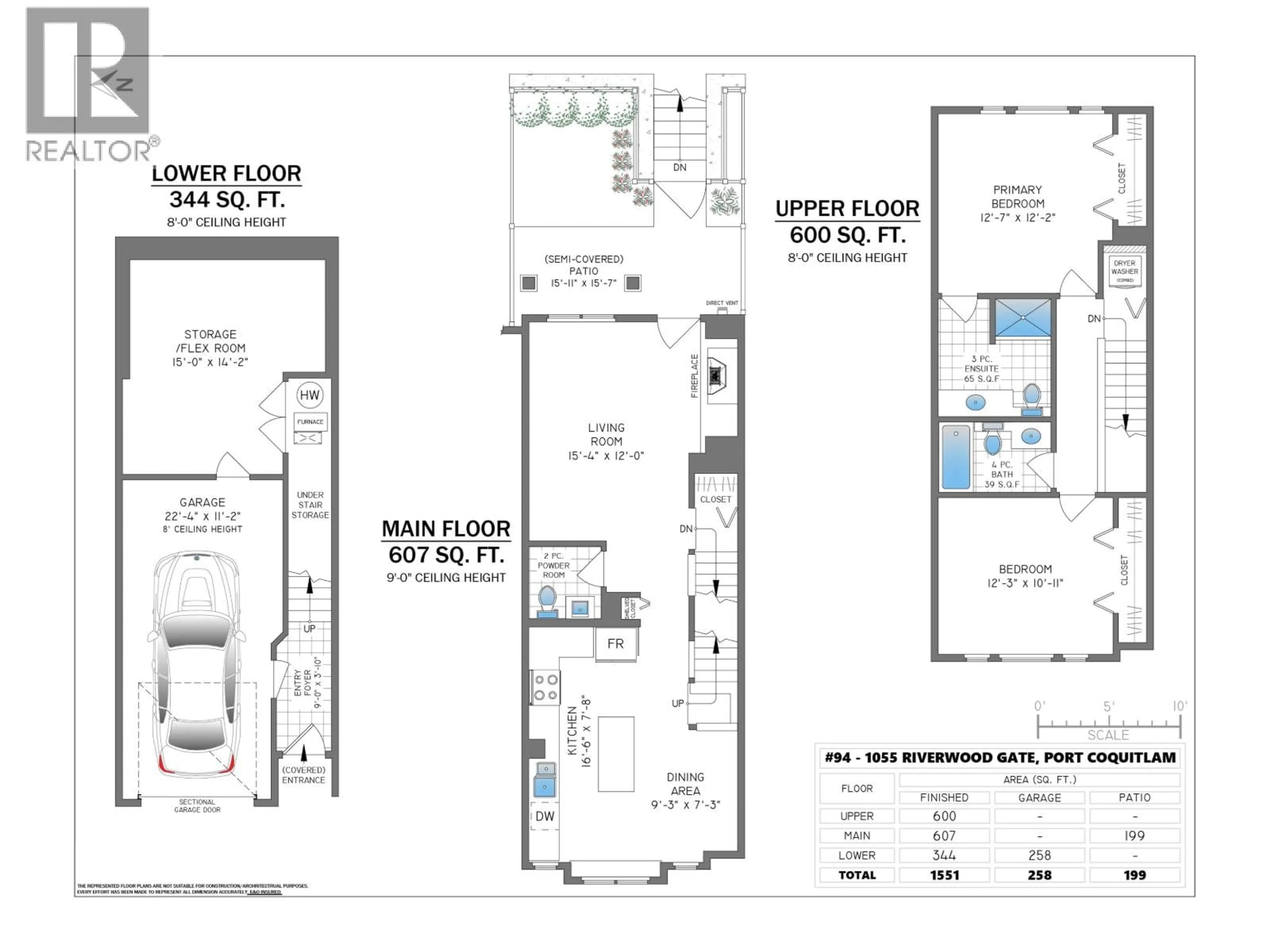Floor plan for 94 - 1055 RIVERWOOD GATE, Port Coquitlam British Columbia V3B8C3