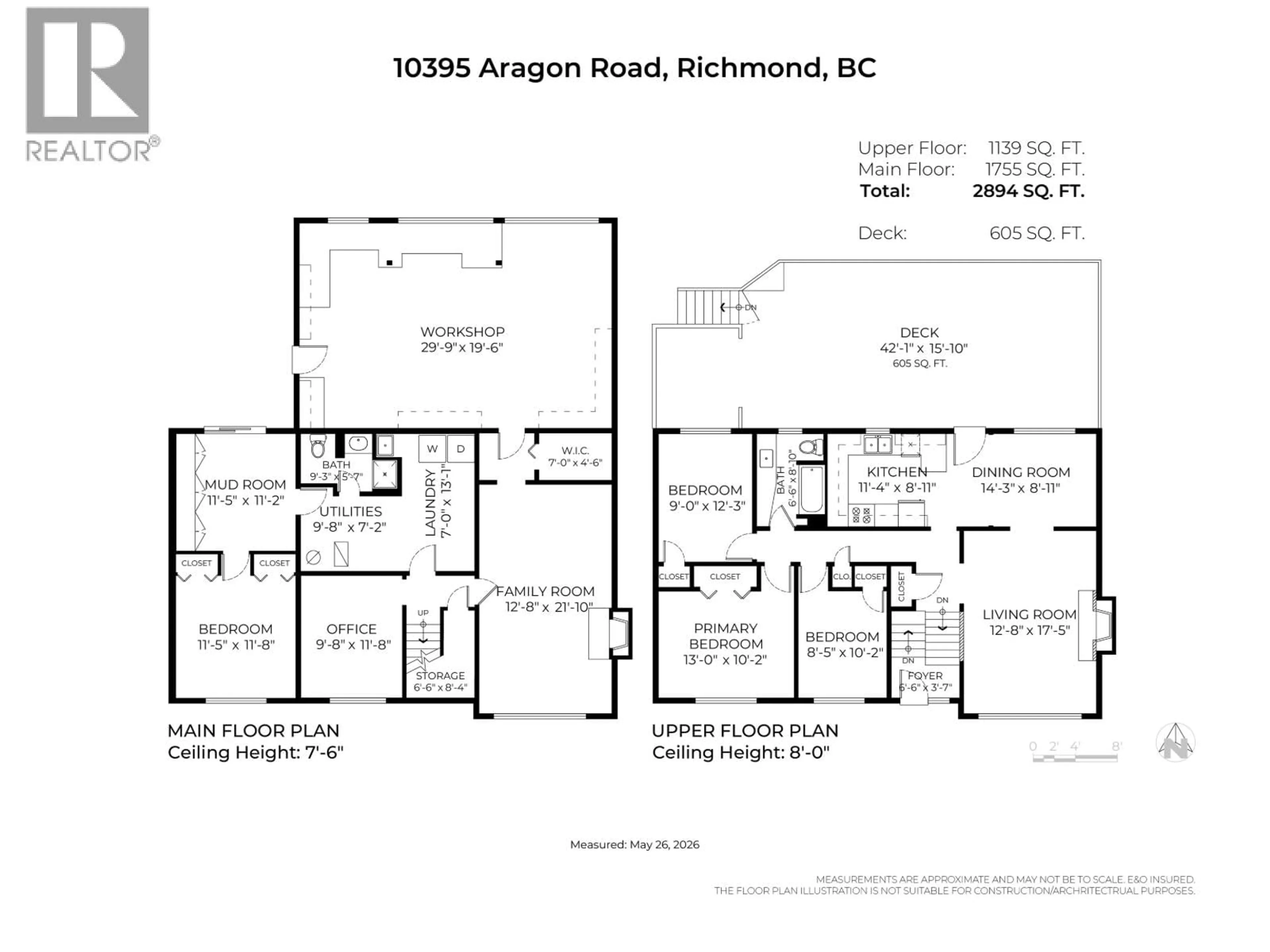 Floor plan for 10395 ARAGON ROAD, Richmond British Columbia V7A3E8