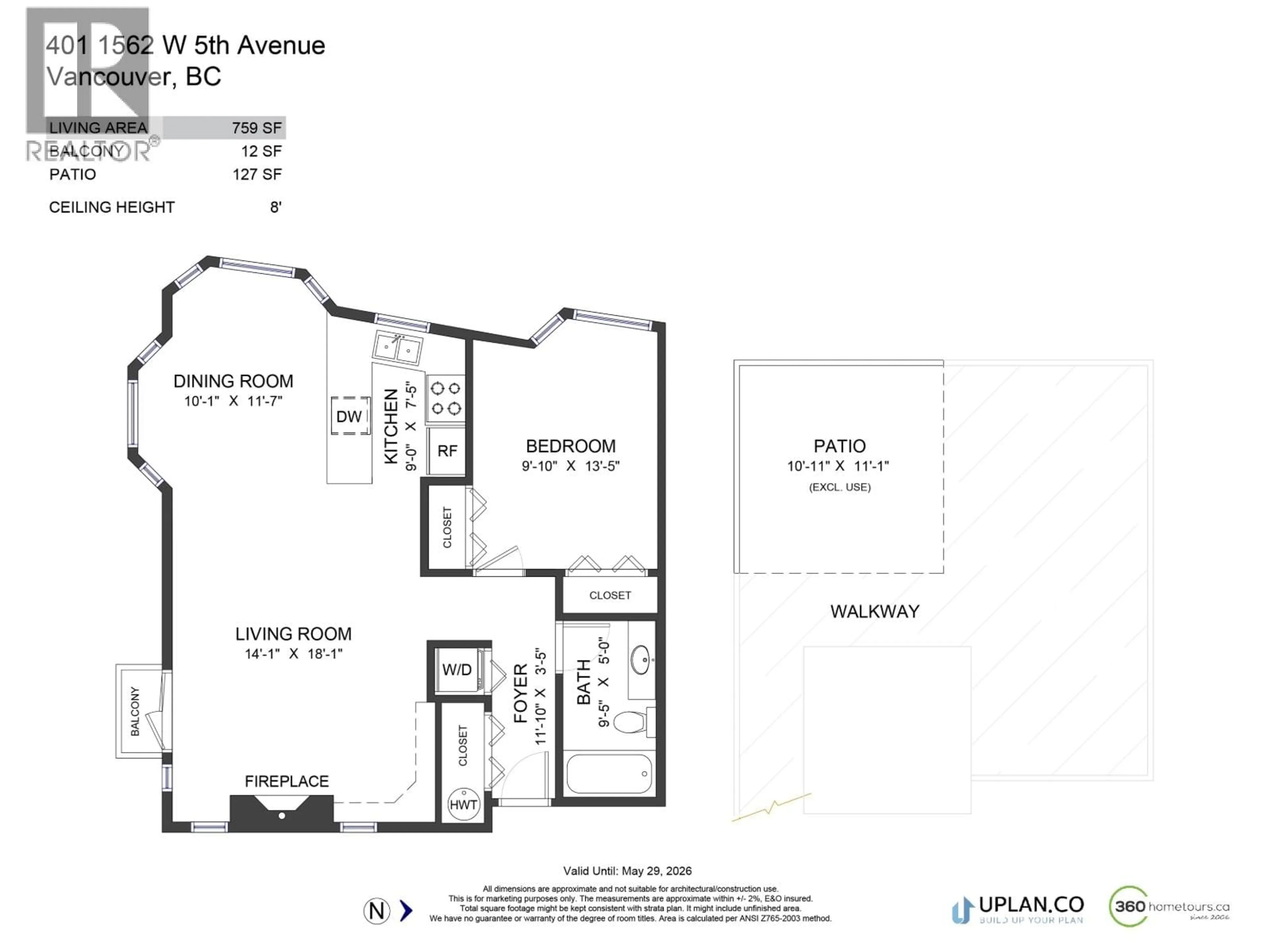 Floor plan for 401 - 1562 5TH AVENUE, Vancouver British Columbia V6J5H9