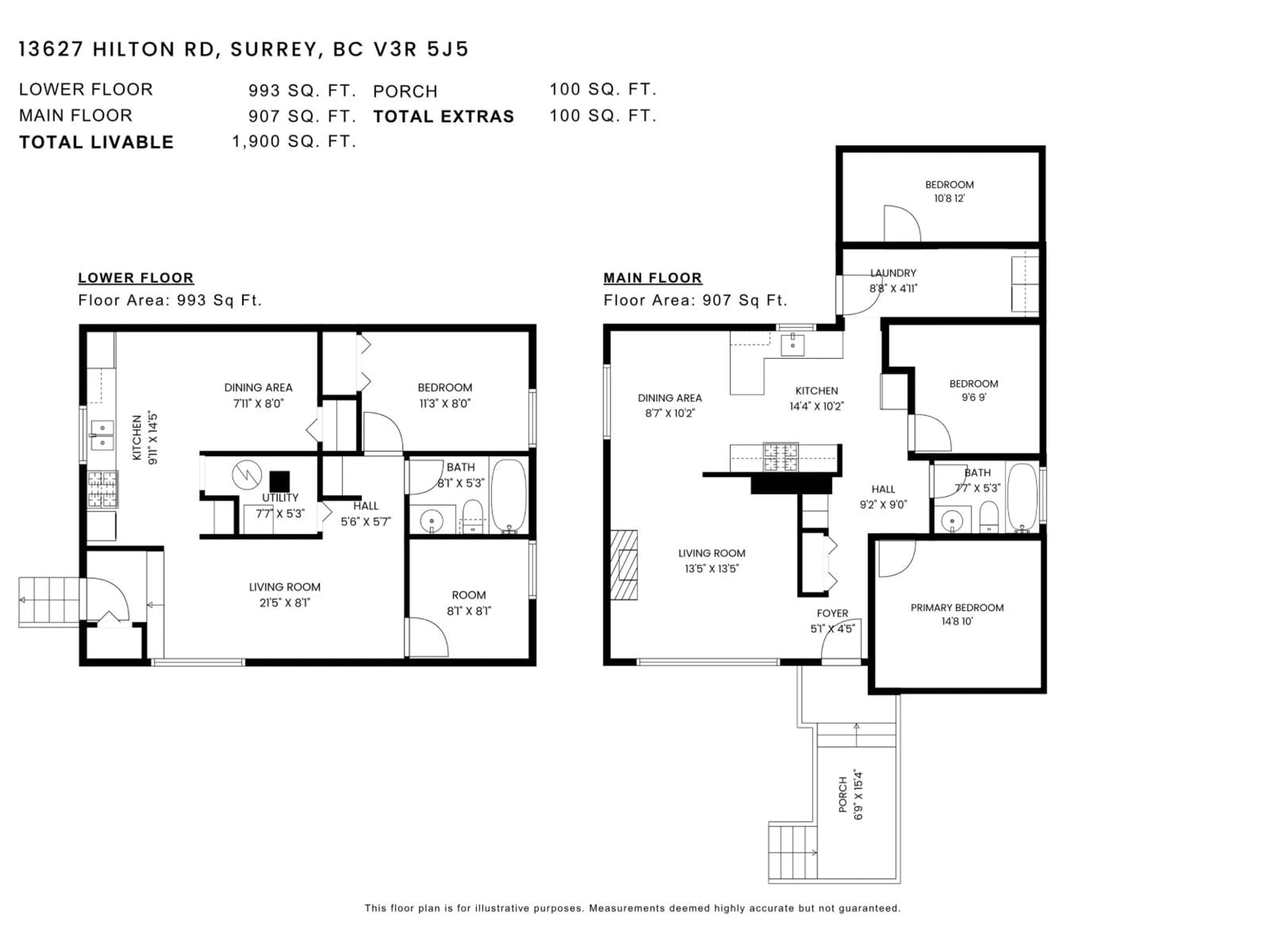Floor plan for 13627 HILTON ROAD, Surrey British Columbia V3R5J5