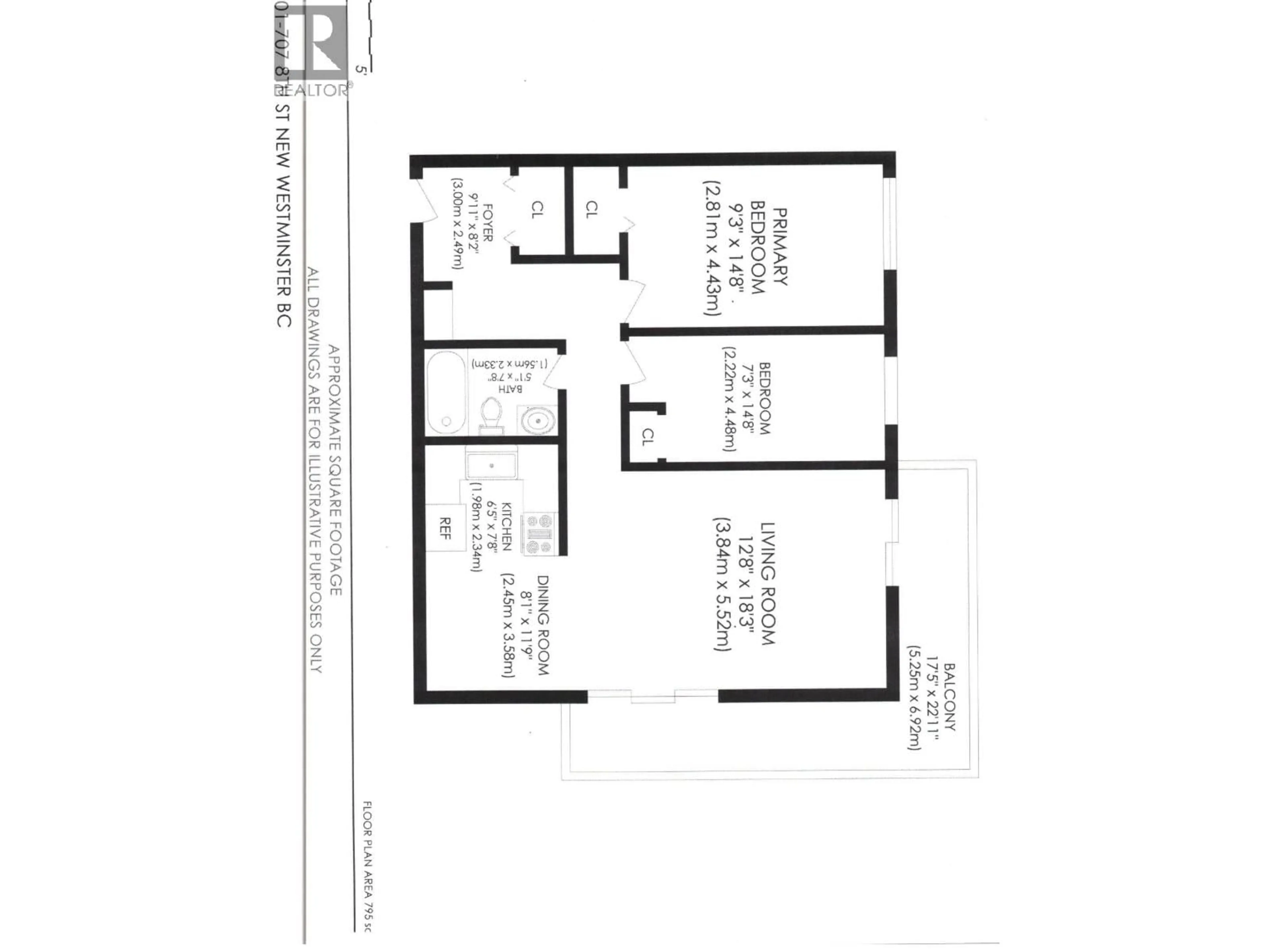 Floor plan for 301 - 707 8TH STREET, New Westminster British Columbia V3M3S6