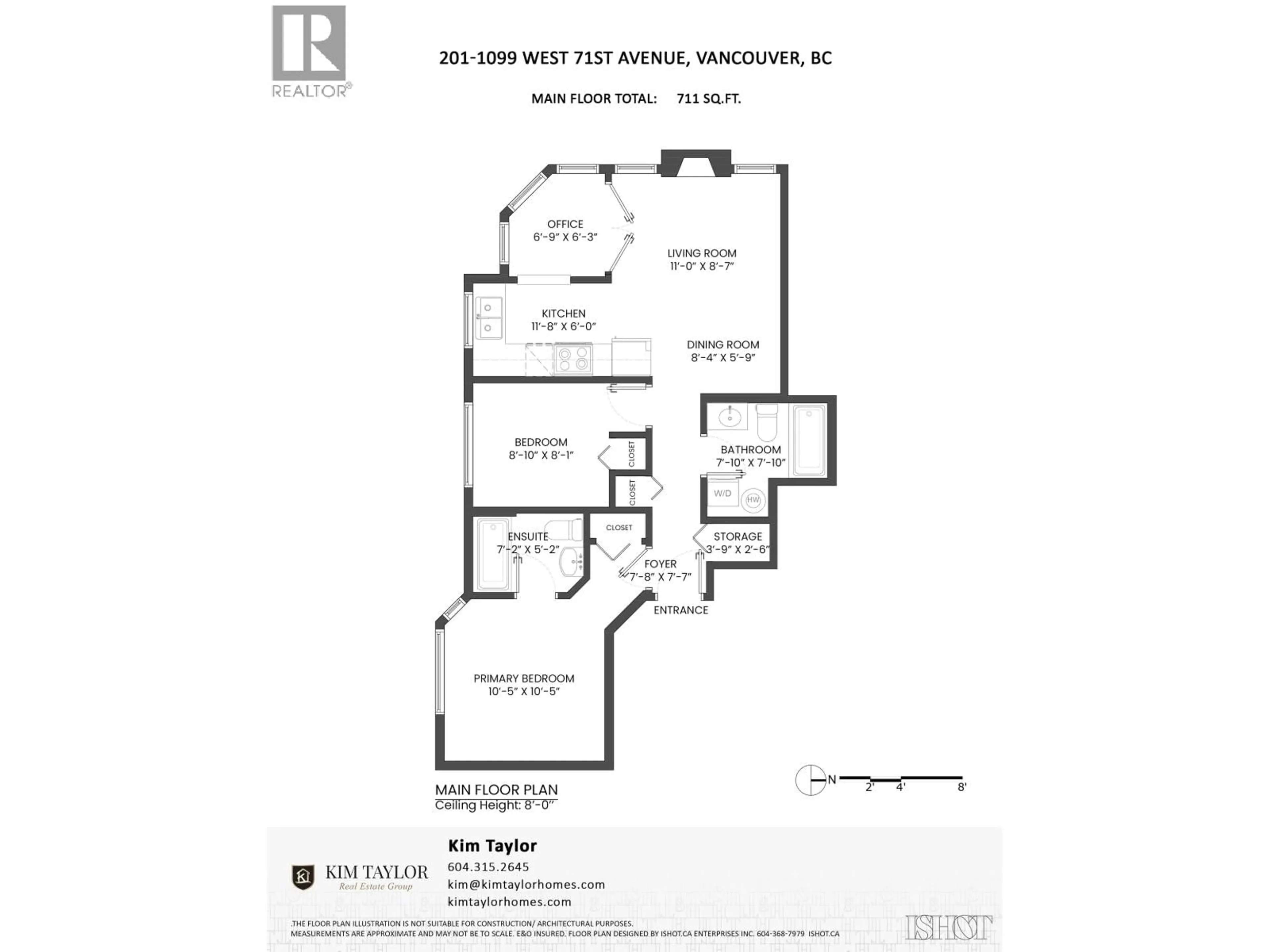 Floor plan for 201 - 1099 71ST AVENUE, Vancouver British Columbia V6P6Y5