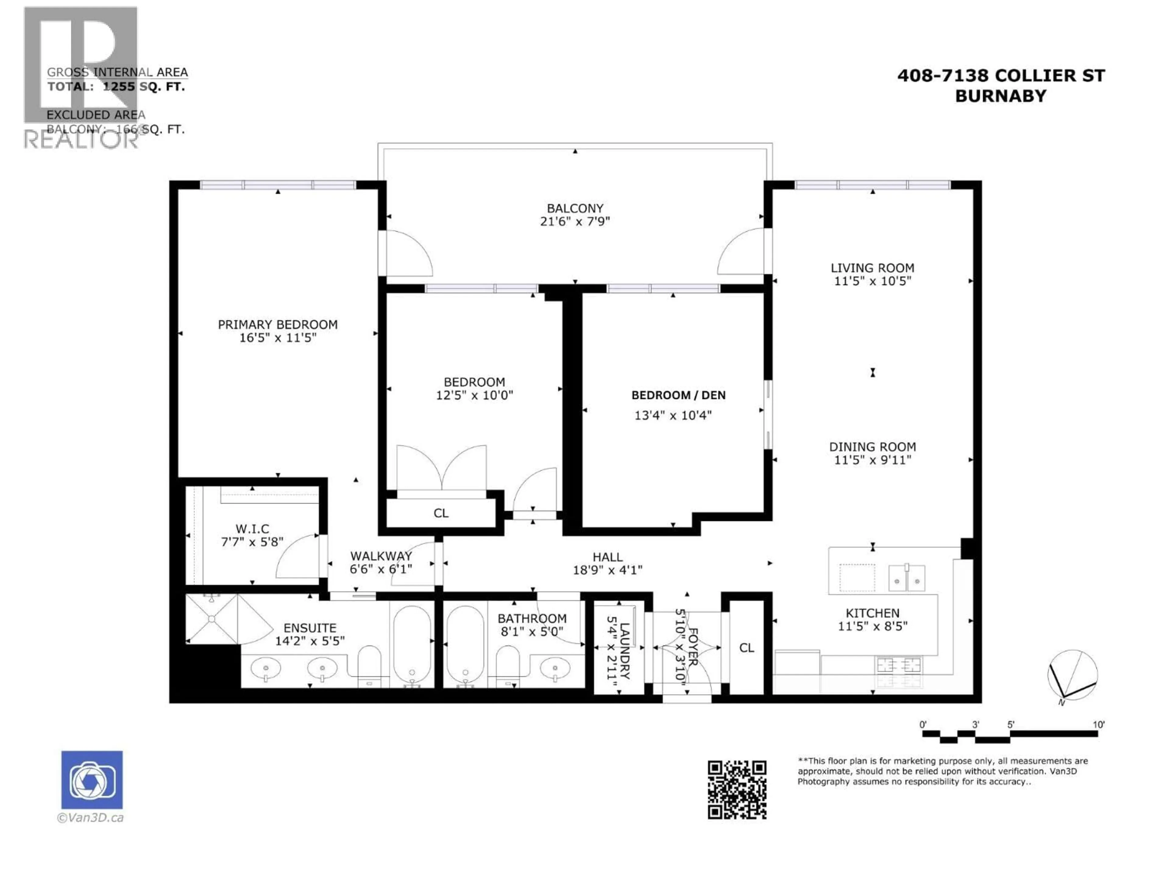 Floor plan for 408 - 7138 COLLIER STREET, Burnaby British Columbia V5E0A2