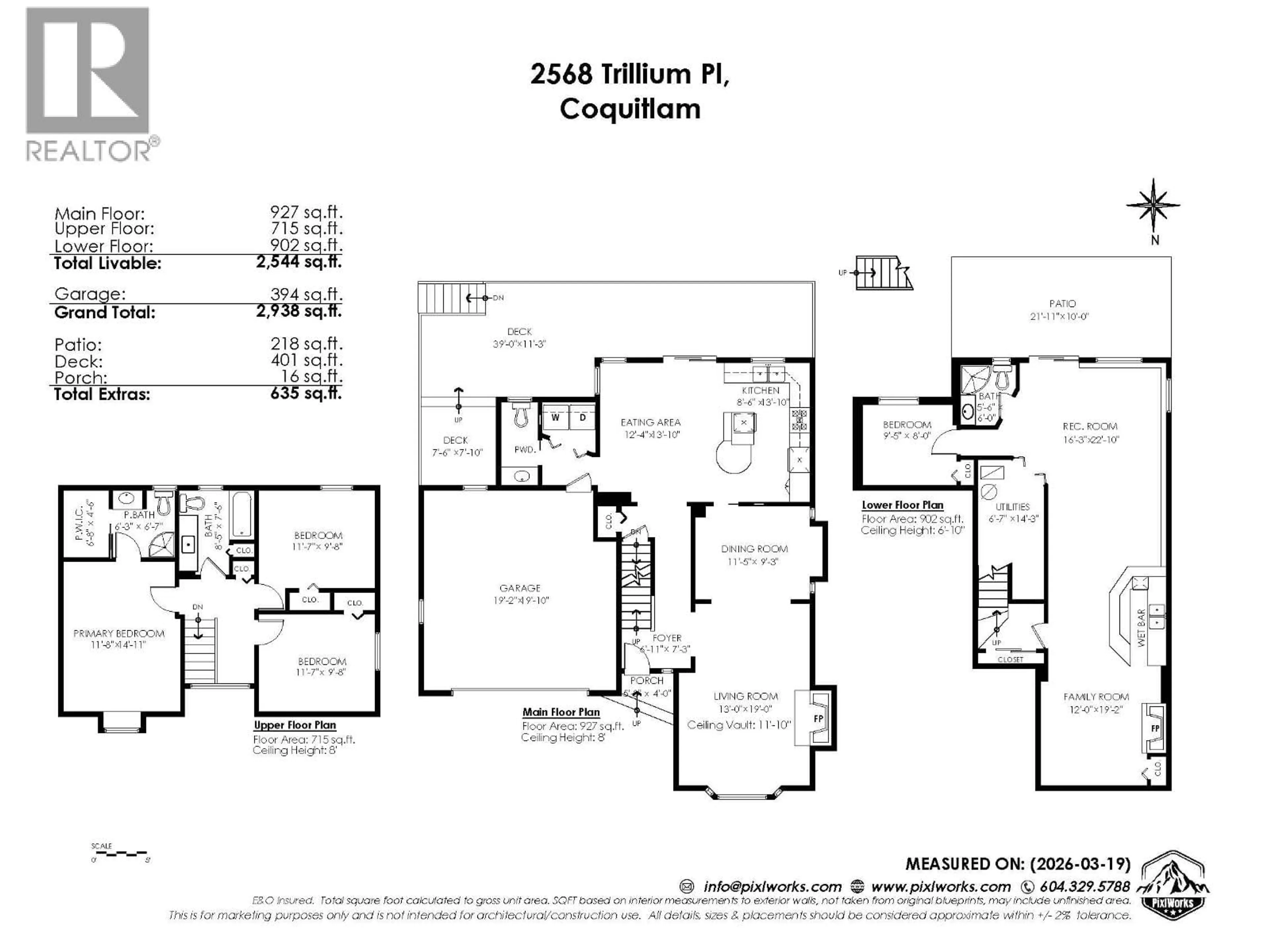 Floor plan for 2568 TRILLIUM PLACE, Coquitlam British Columbia V3E2G3