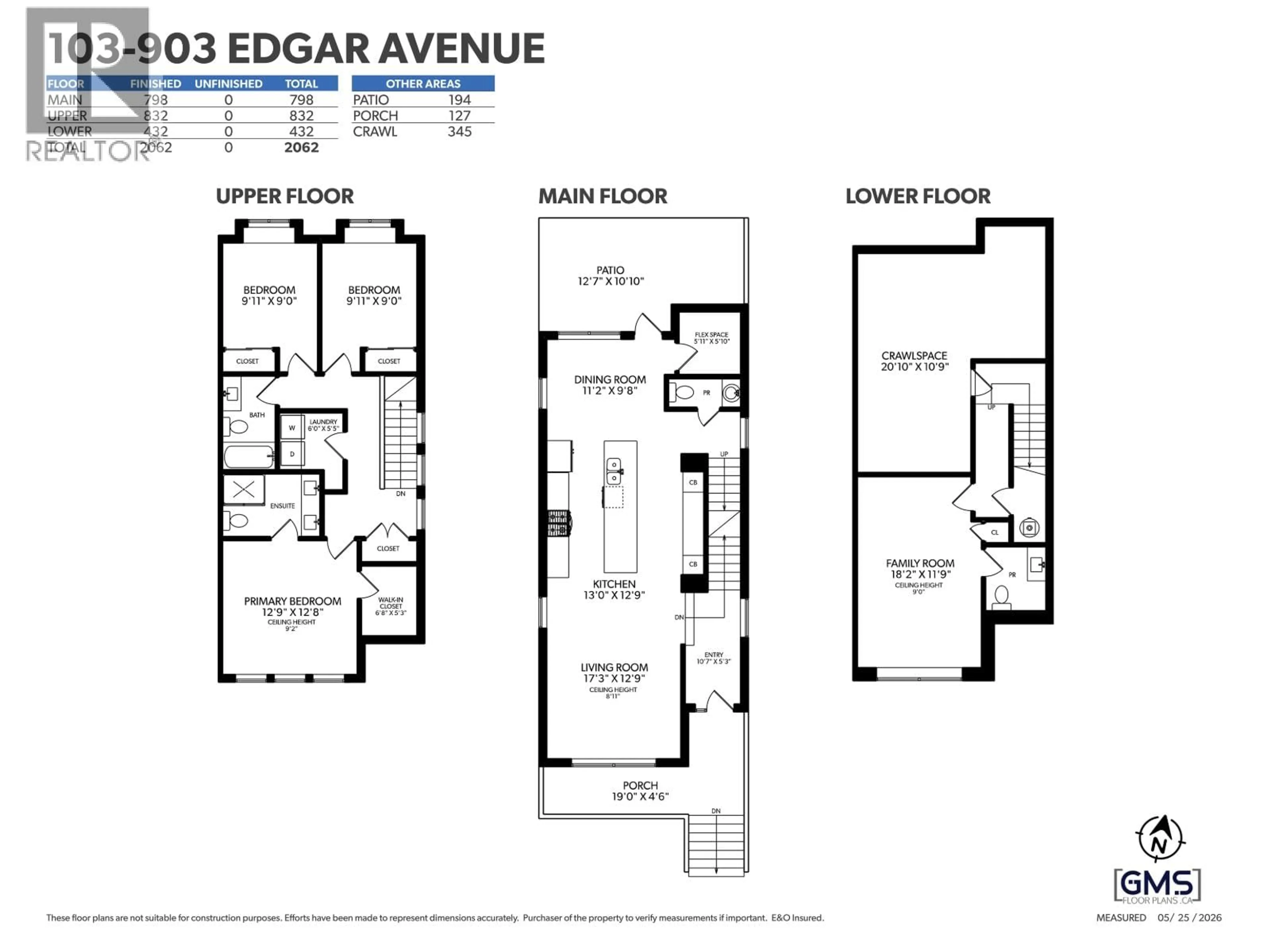 Floor plan for 103 - 903 EDGAR AVENUE, Coquitlam British Columbia V3K2K1