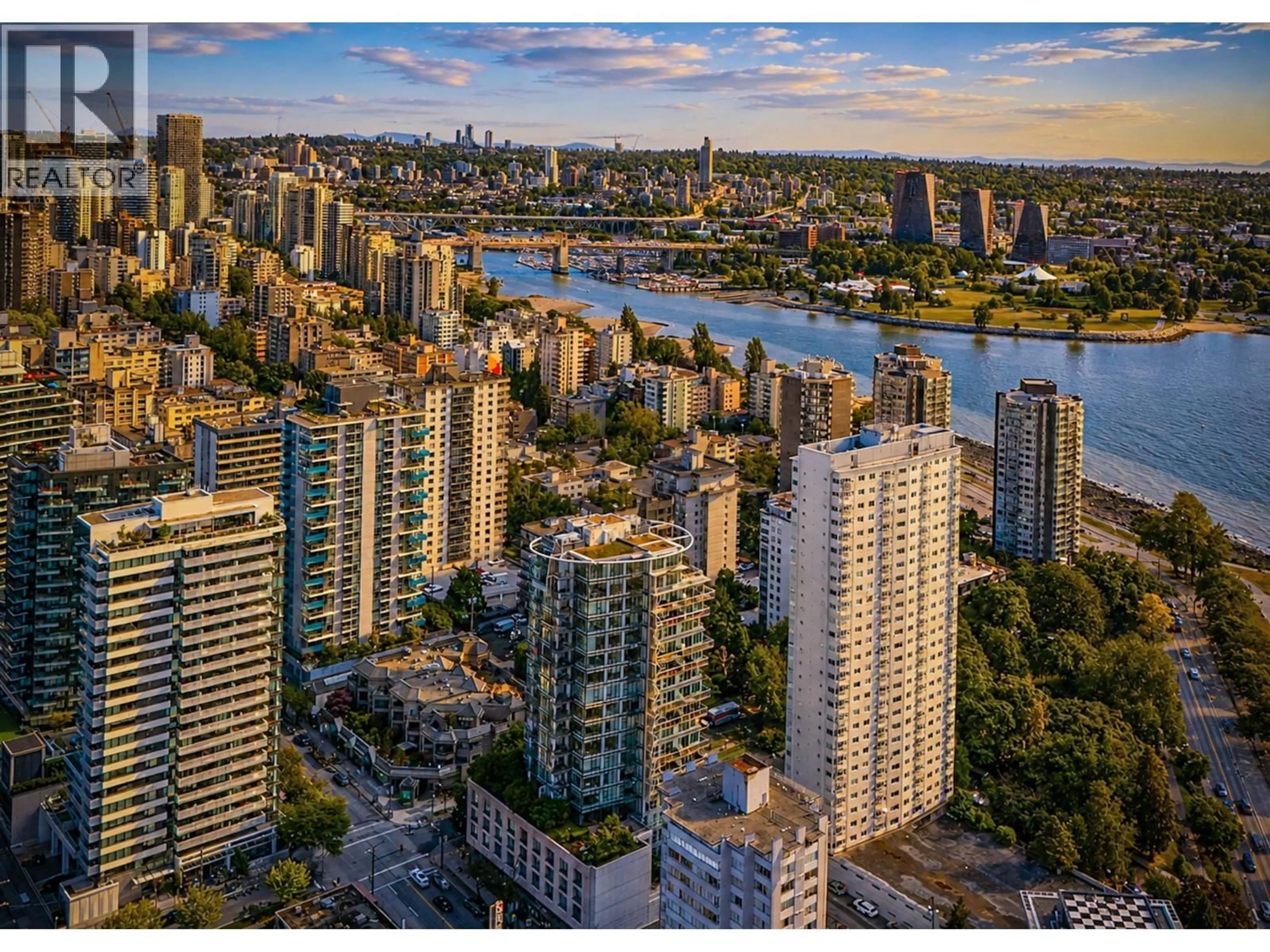 A pic from outside/outdoor area/front of a property/back of a property/a pic from drone, city buildings view from balcony for 1506 - 1221 BIDWELL STREET, Vancouver British Columbia V6G0B1
