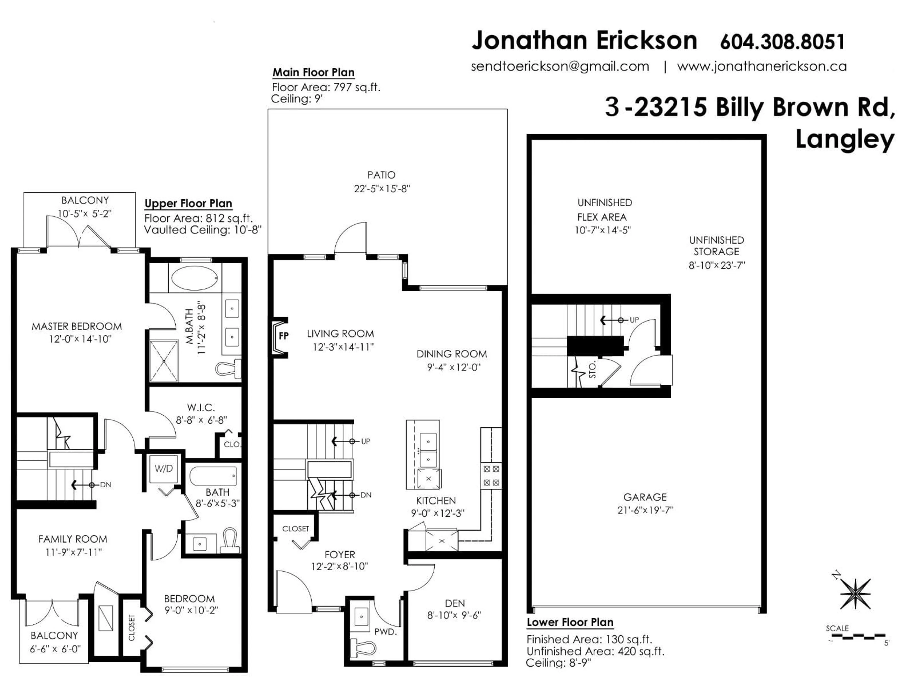 Floor plan for 3 - 23215 BILLY BROWN ROAD, Langley British Columbia V1M0B7
