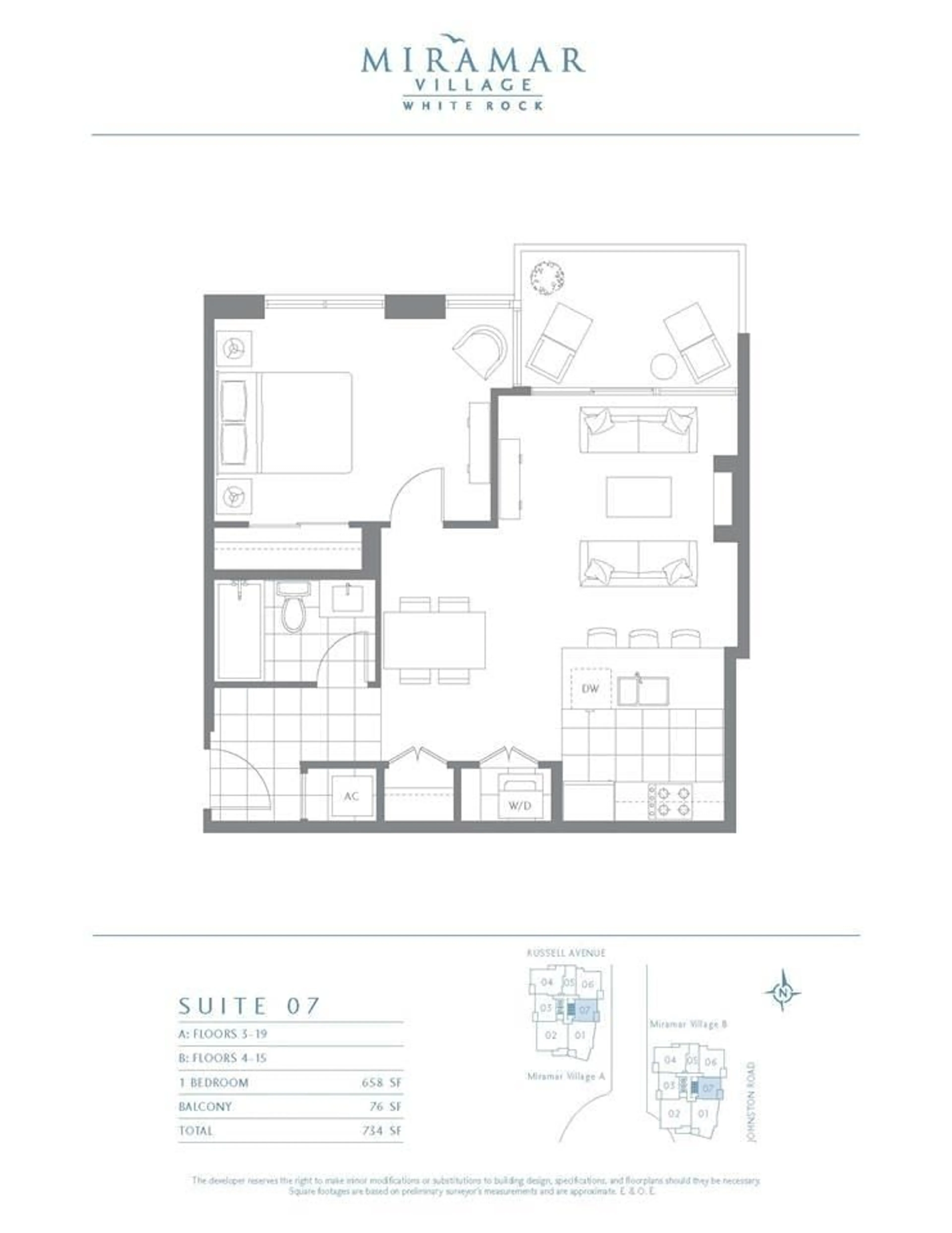 Floor plan for 1407 - 15152 RUSSELL AVENUE, White Rock British Columbia V4B0A3