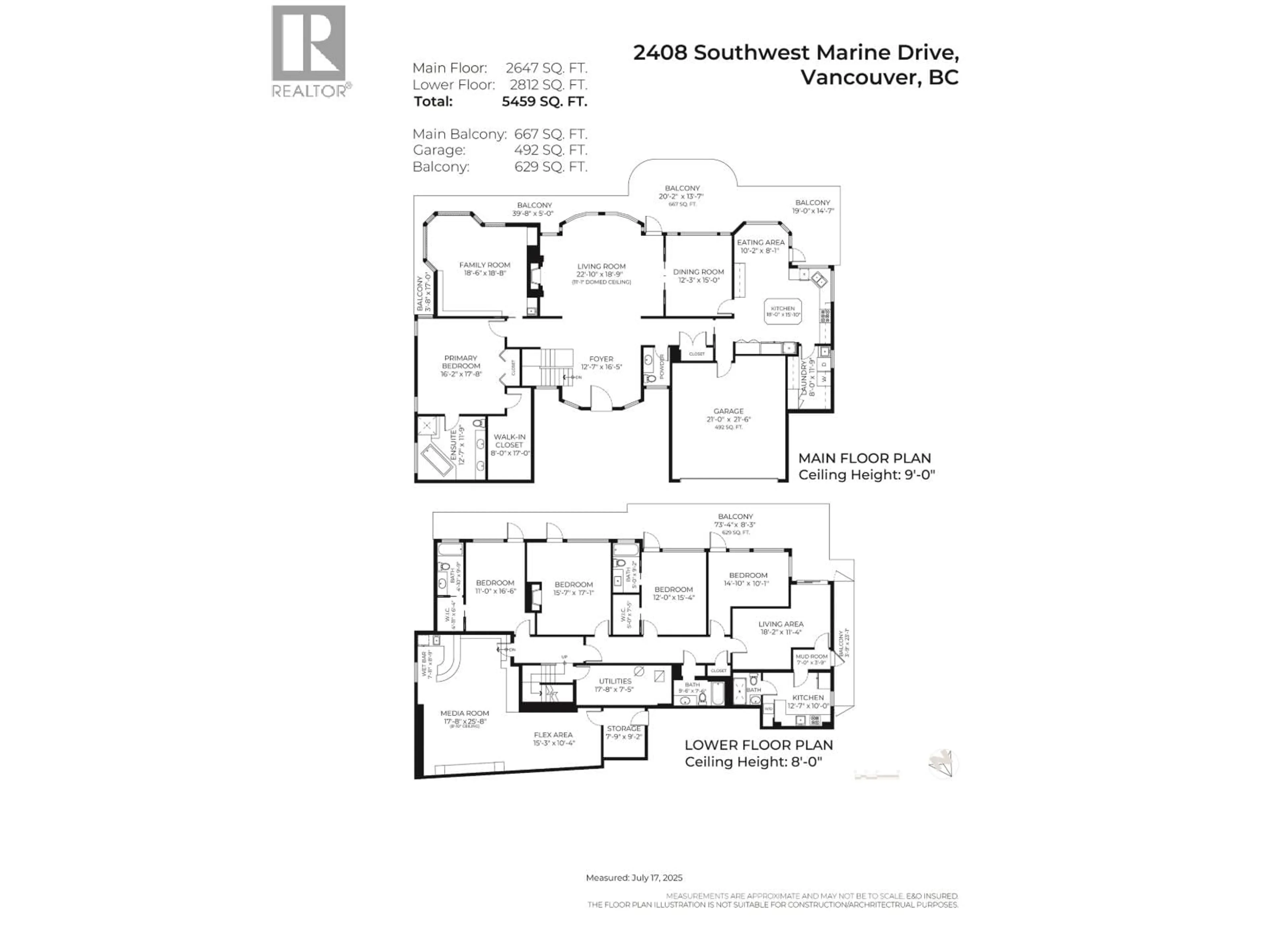 Floor plan for 2408 MARINE DRIVE, Vancouver British Columbia V6P6C2