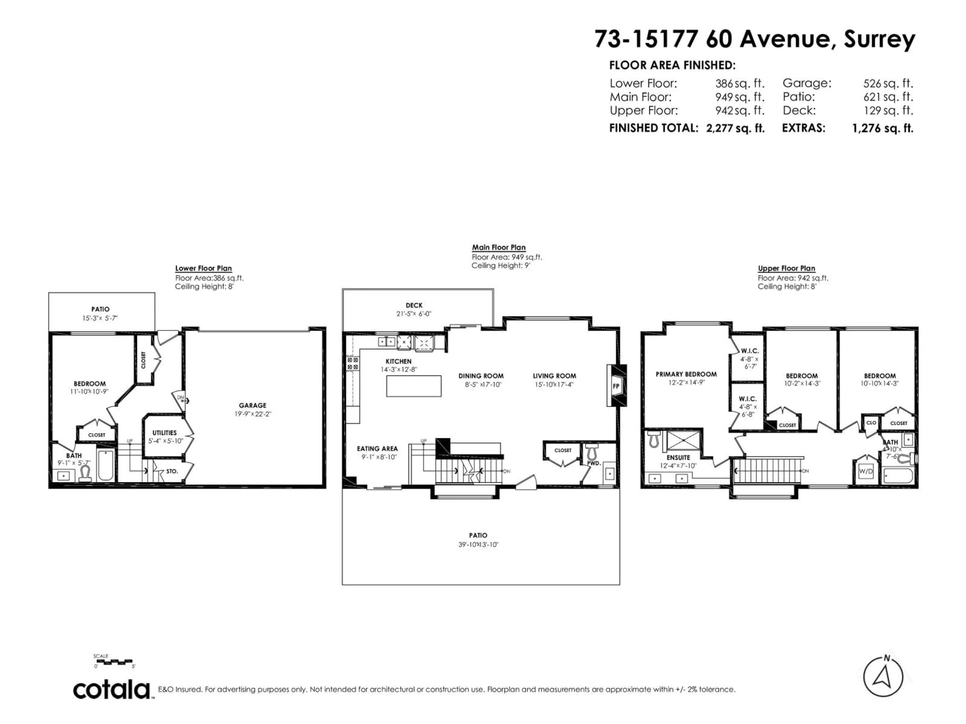 Floor plan for 73 - 15177 60 AVENUE, Surrey British Columbia V3S7B3