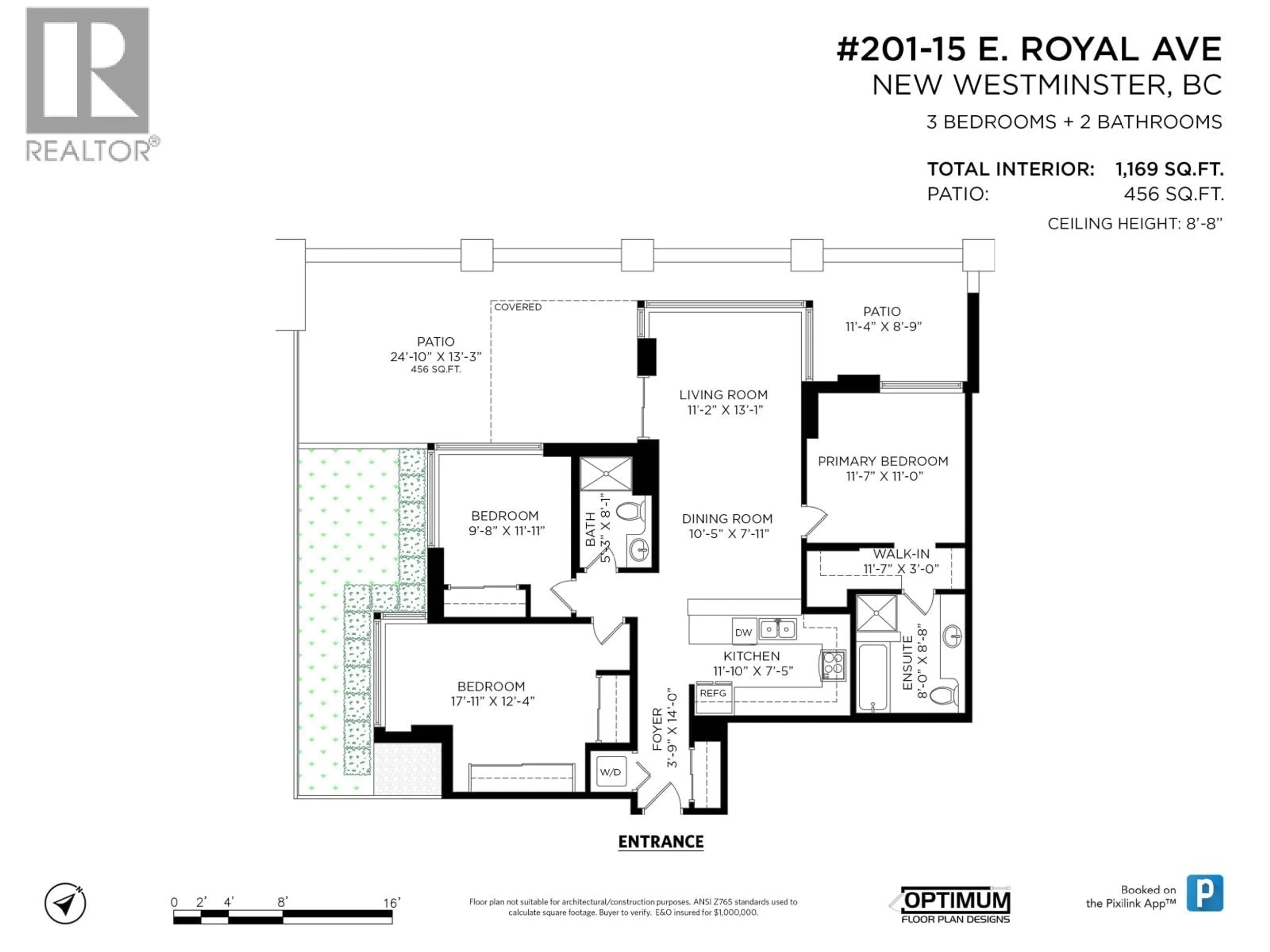 Floor plan for 201 - 15 ROYAL AVENUE, New Westminster British Columbia V3L0A9