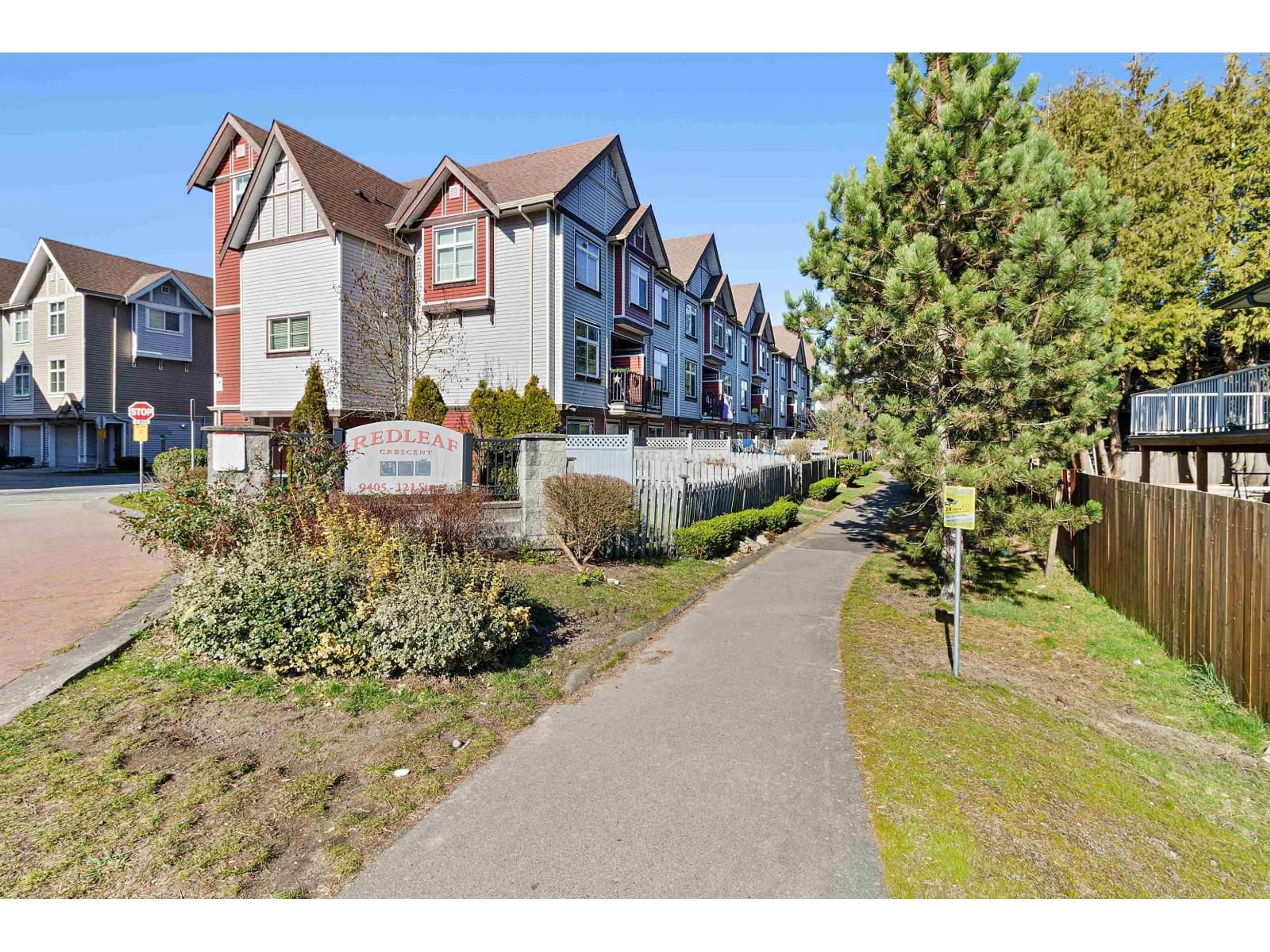 A pic from outside/outdoor area/front of a property/back of a property/a pic from drone, street for 42 - 9405 121 STREET, Surrey British Columbia V3V0A9