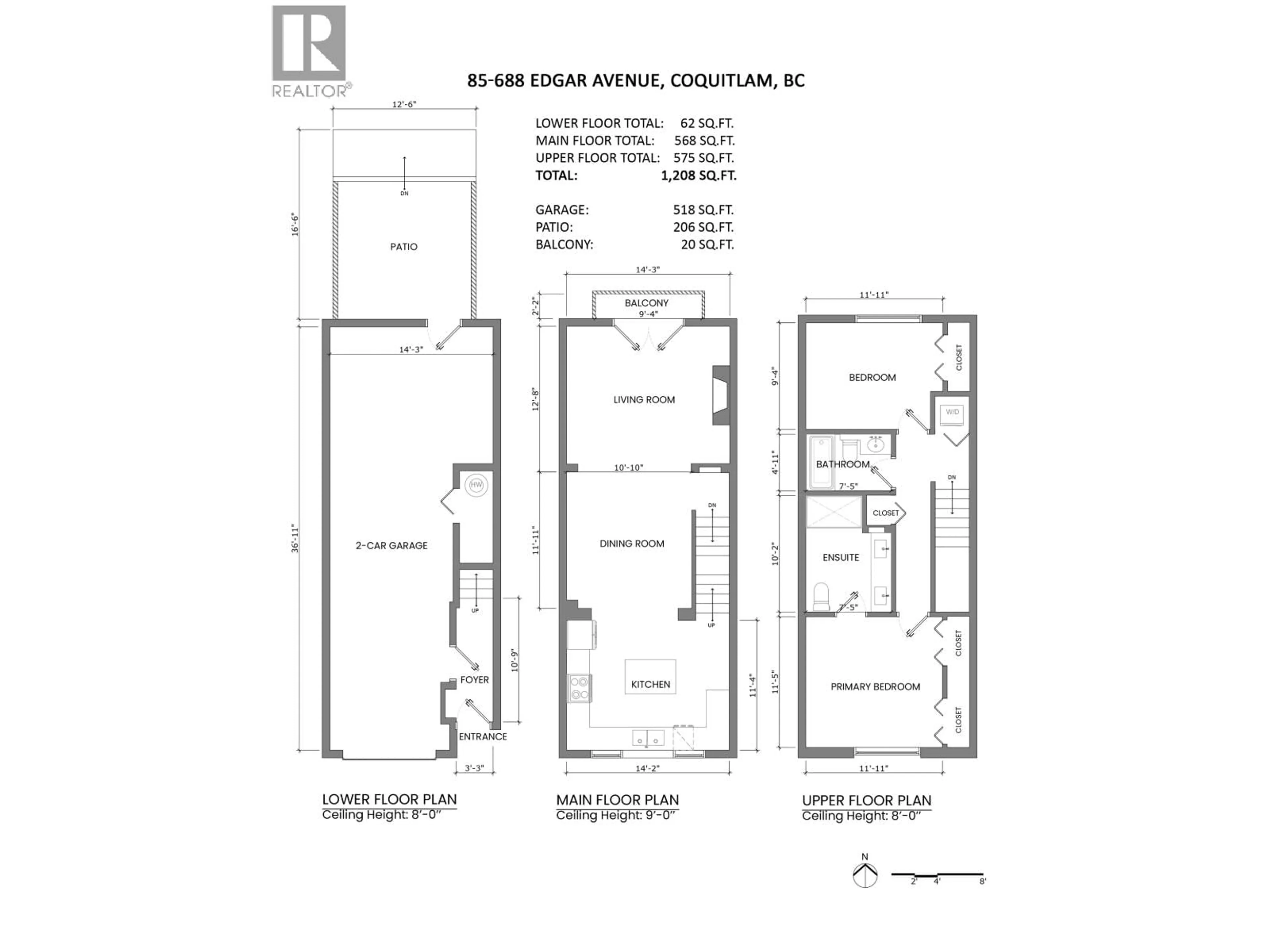 Floor plan for 85 - 688 EDGAR AVENUE, Coquitlam British Columbia V3K0A5