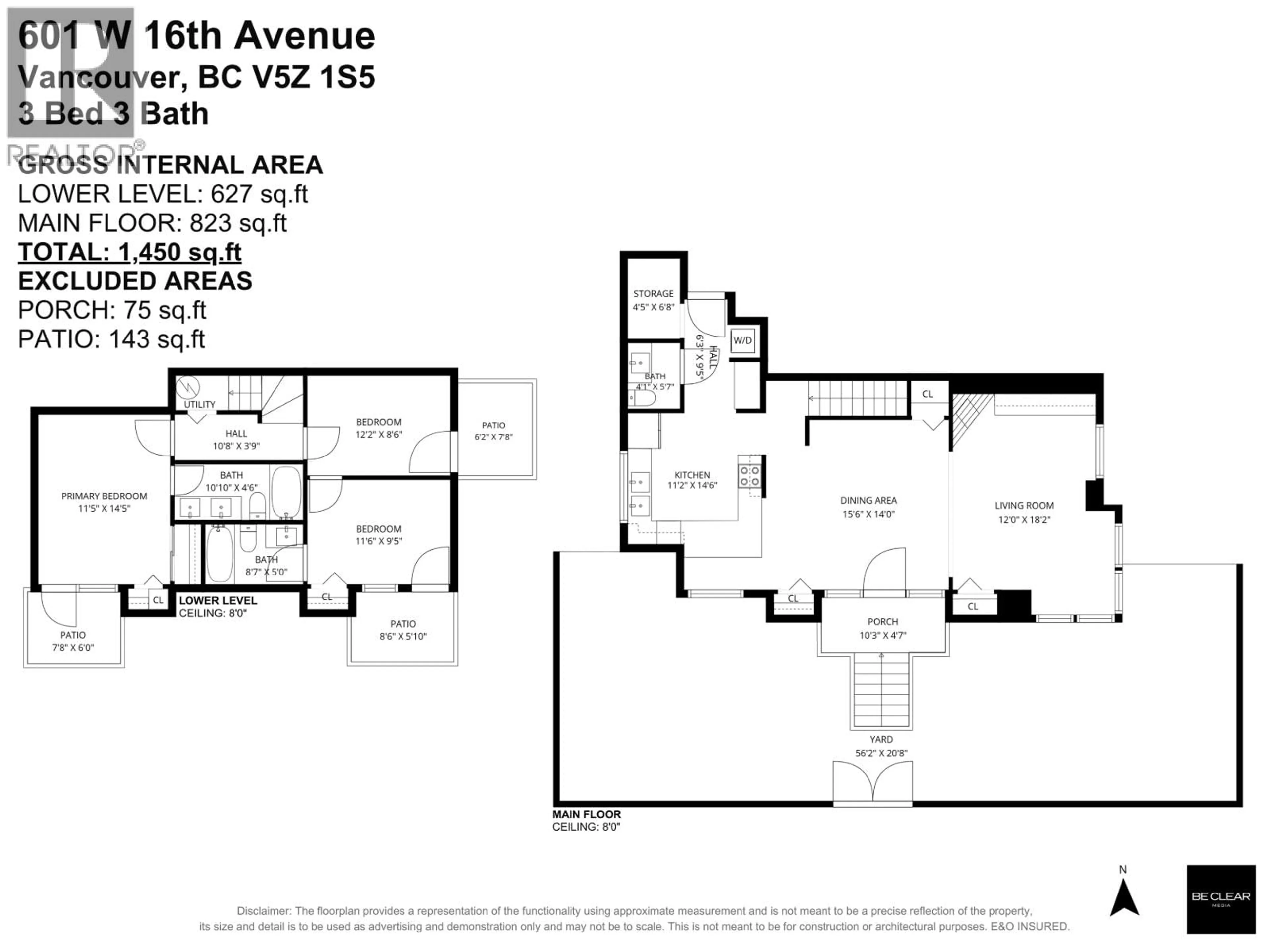 Floor plan for 601 16TH AVENUE, Vancouver British Columbia V5Z1S5