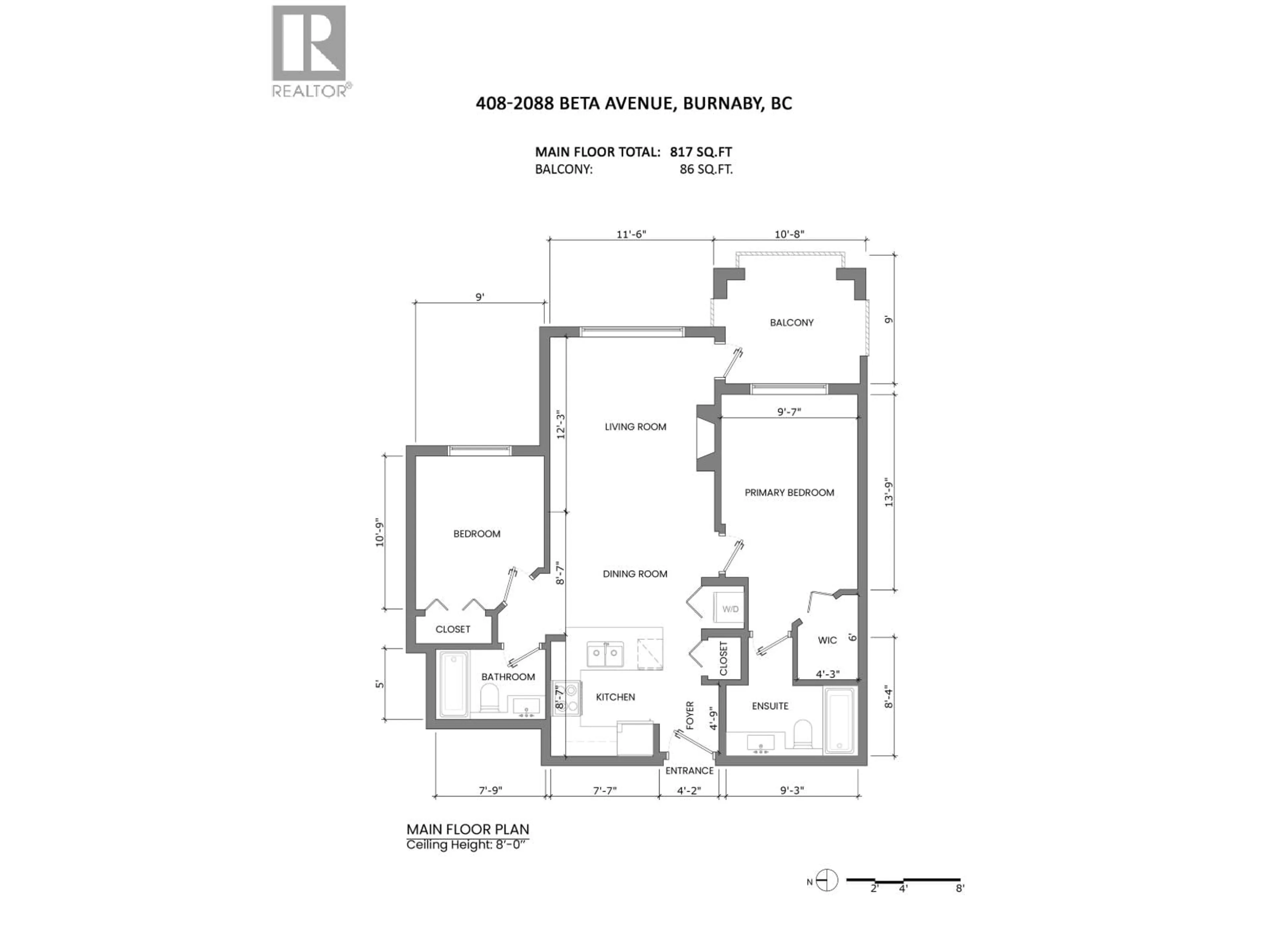 Floor plan for 408 - 2088 BETA AVENUE, Burnaby British Columbia V5C0C8