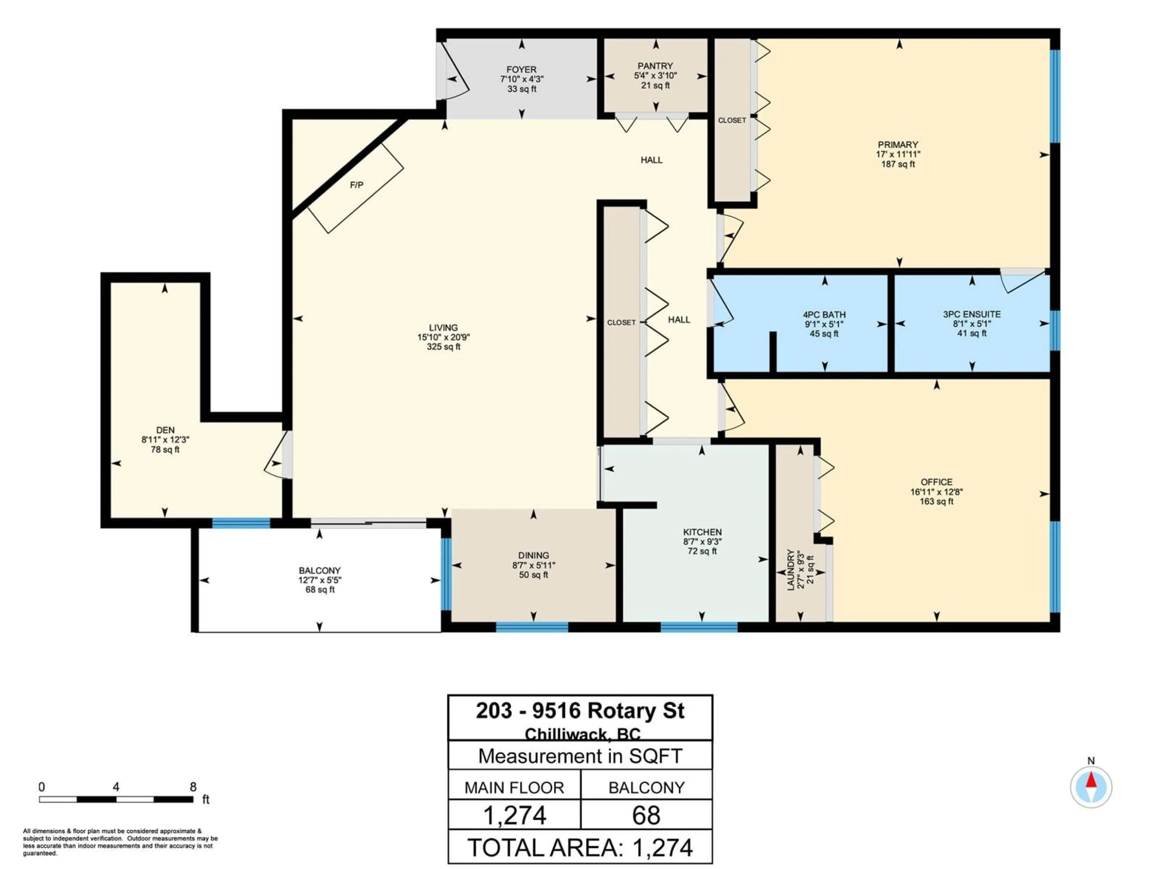 Floor plan for 203 - 9516 ROTARY STREET, Chilliwack British Columbia V2P2W5