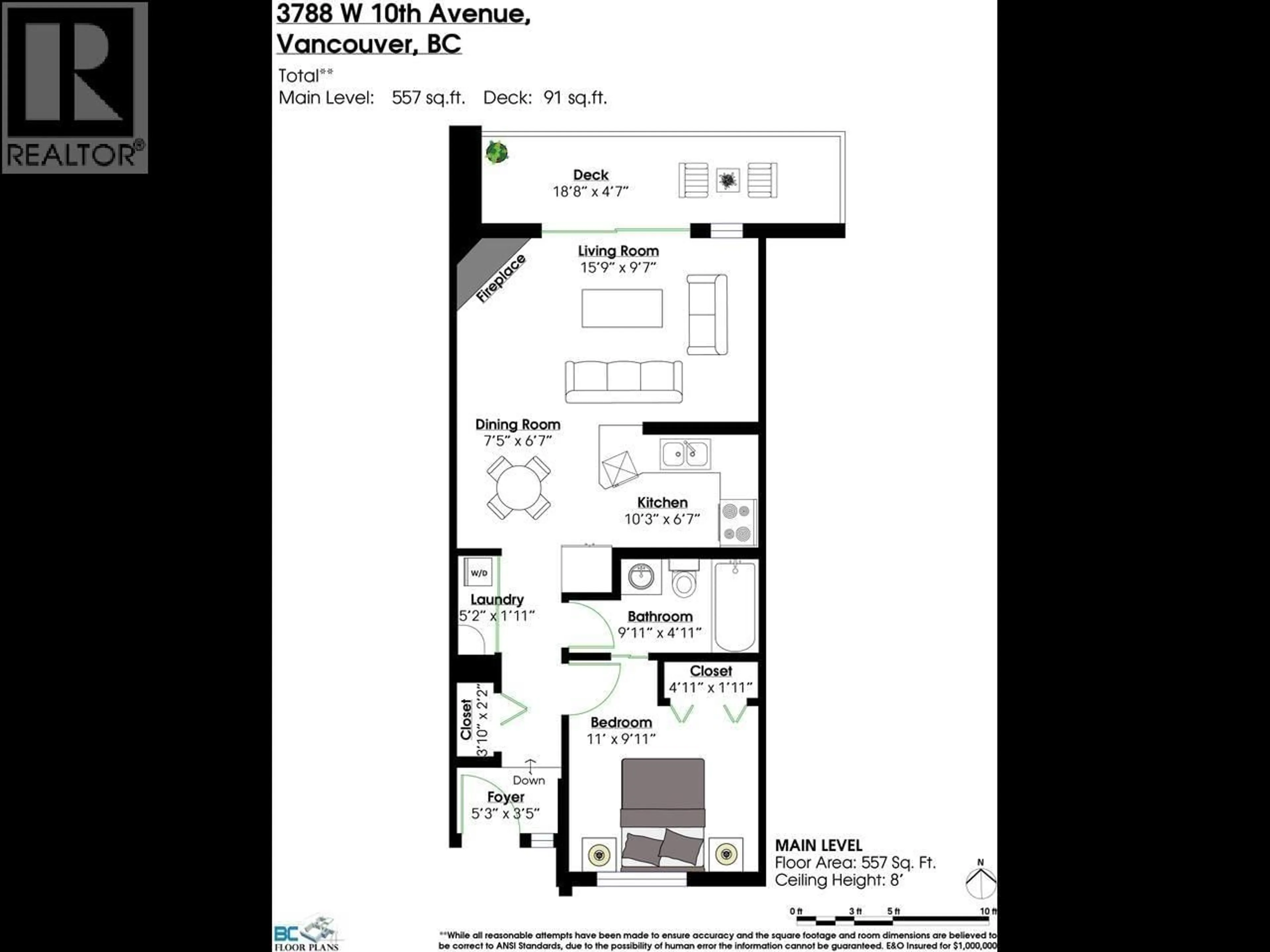 Floor plan for 102 - 3788 10TH AVENUE, Vancouver British Columbia V6R2G4
