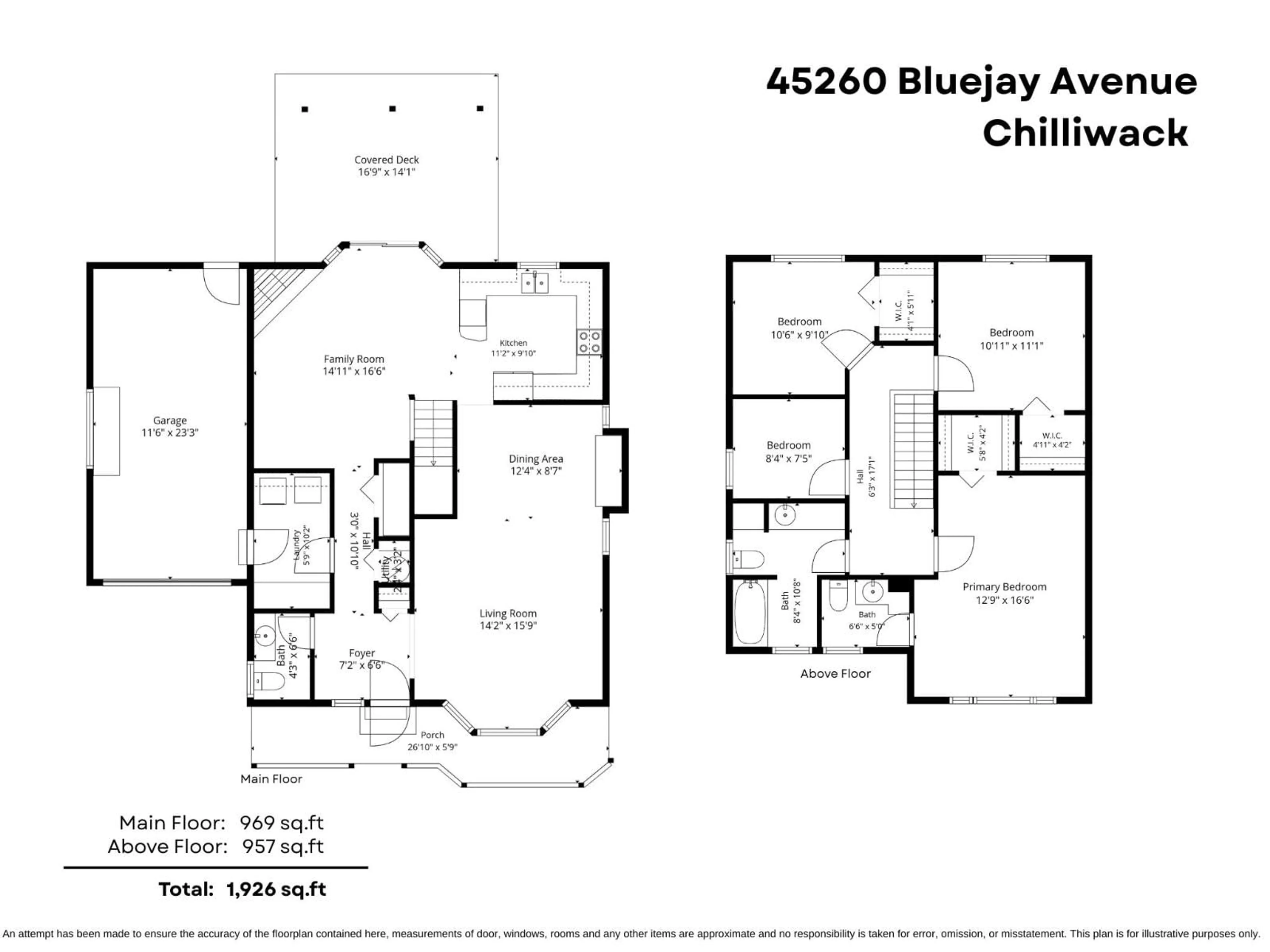 Floor plan for 45260 BLUEJAY AVENUE, Chilliwack British Columbia V2R2V2