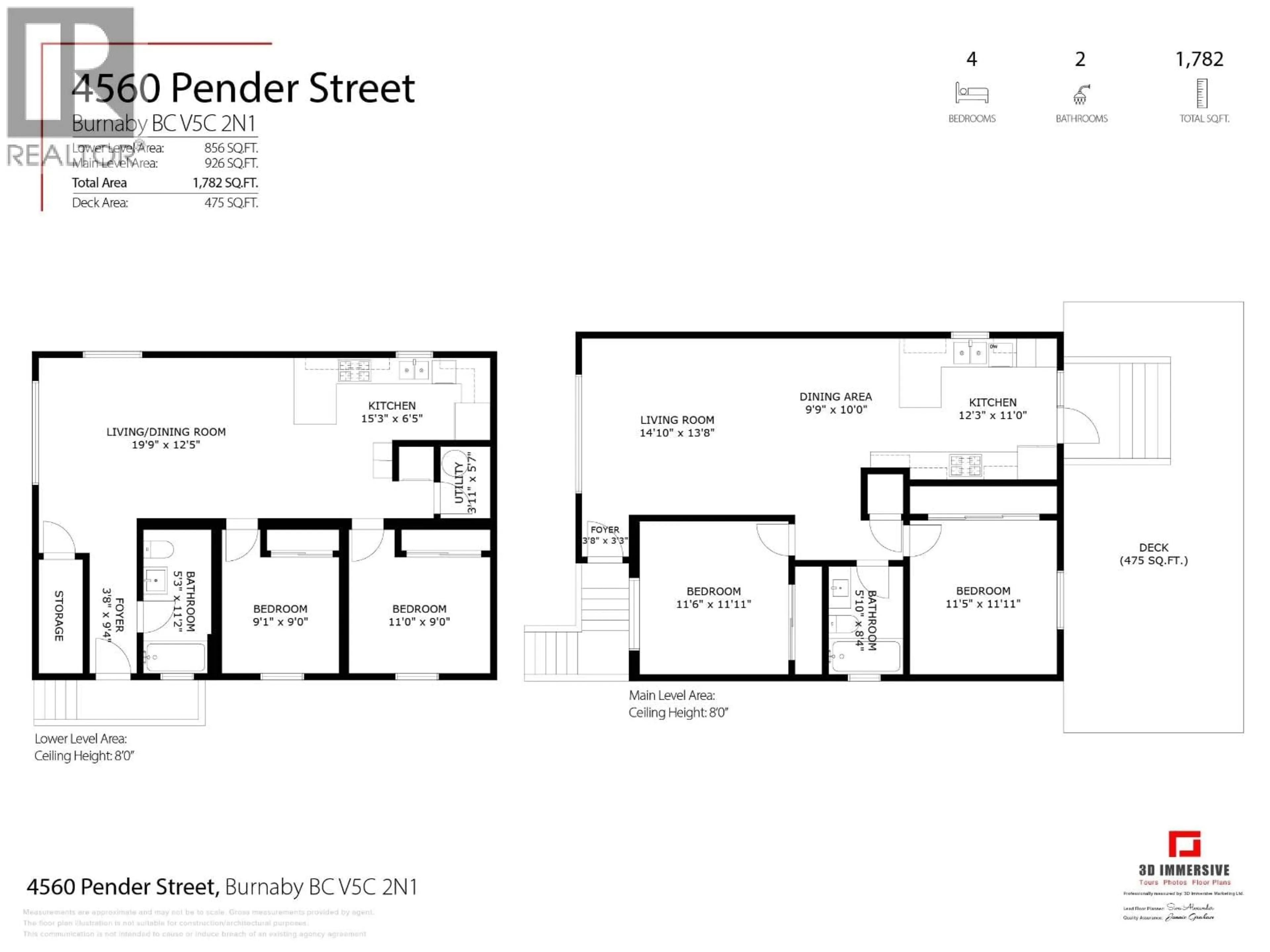Floor plan for 4560 PENDER STREET, Burnaby British Columbia V5C2N1