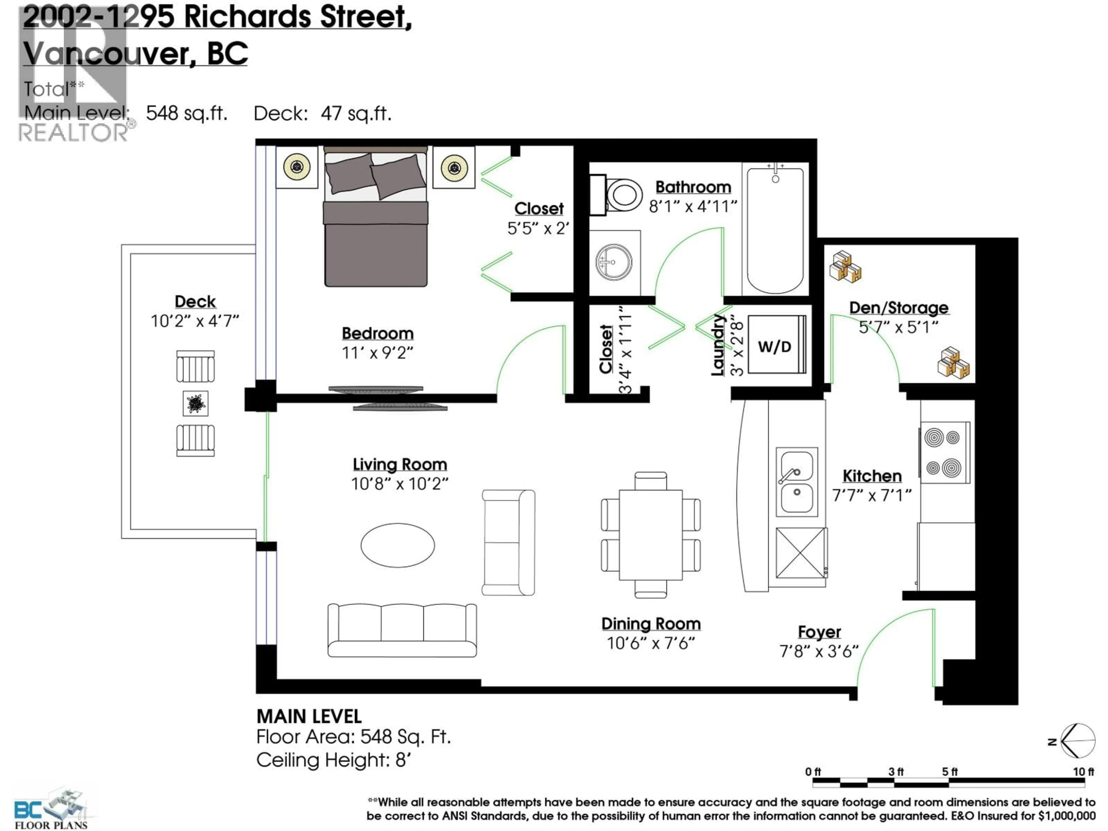 Floor plan for 2002 - 1295 RICHARDS STREET, Vancouver British Columbia V6B1B7
