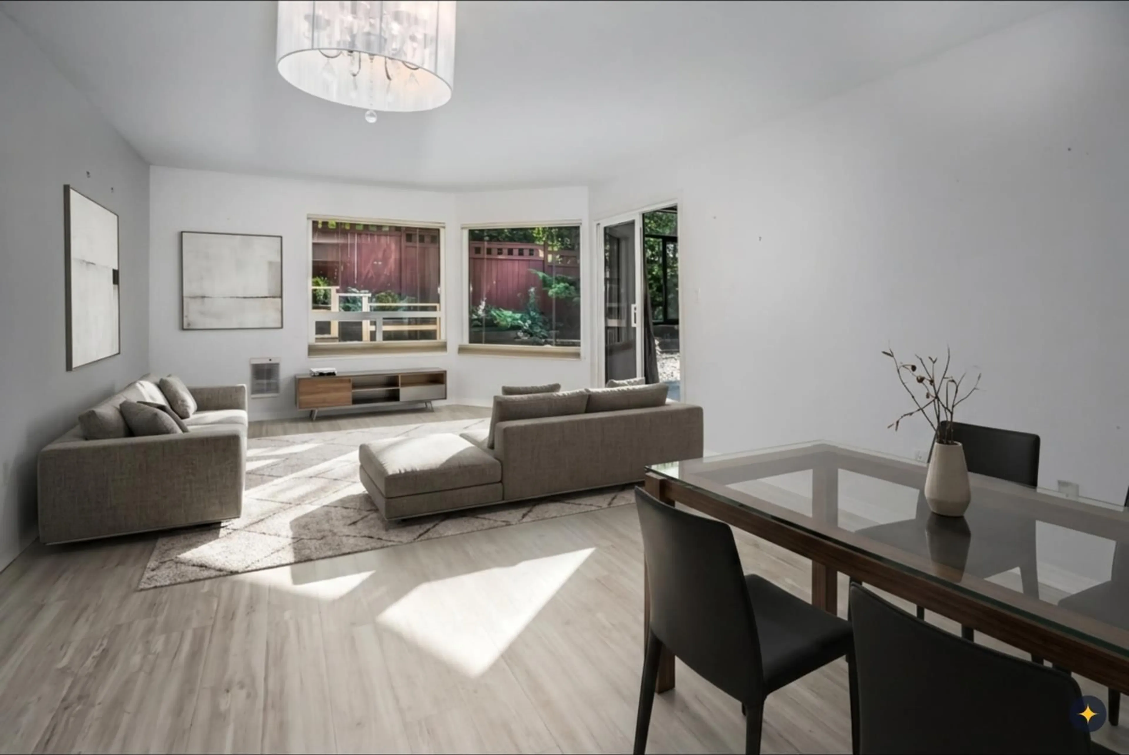 Living room with furniture, wood/laminate floor for 309 - 1350 VIDAL STREET, White Rock British Columbia V4B5G6