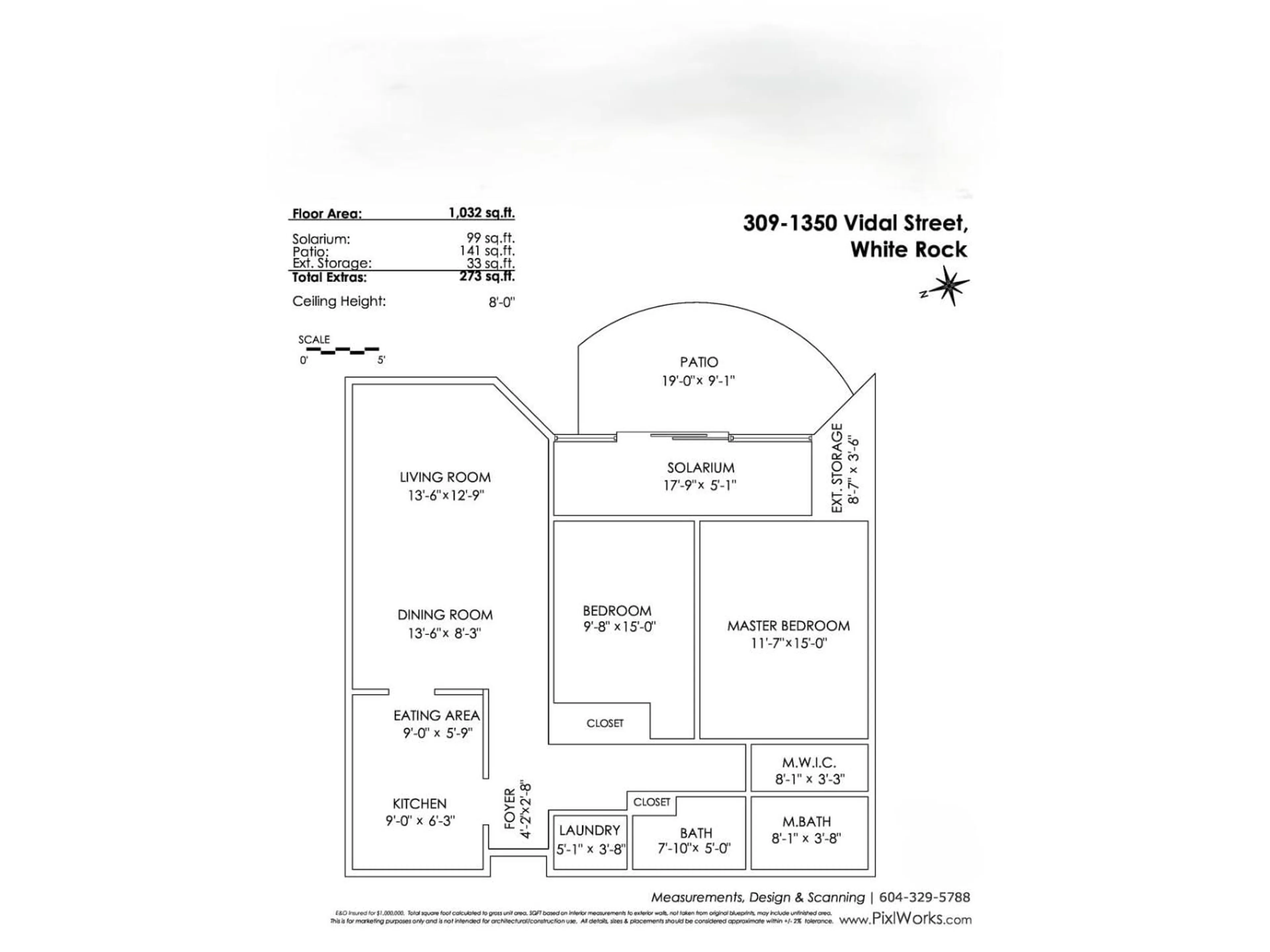 Floor plan for 309 - 1350 VIDAL STREET, White Rock British Columbia V4B5G6