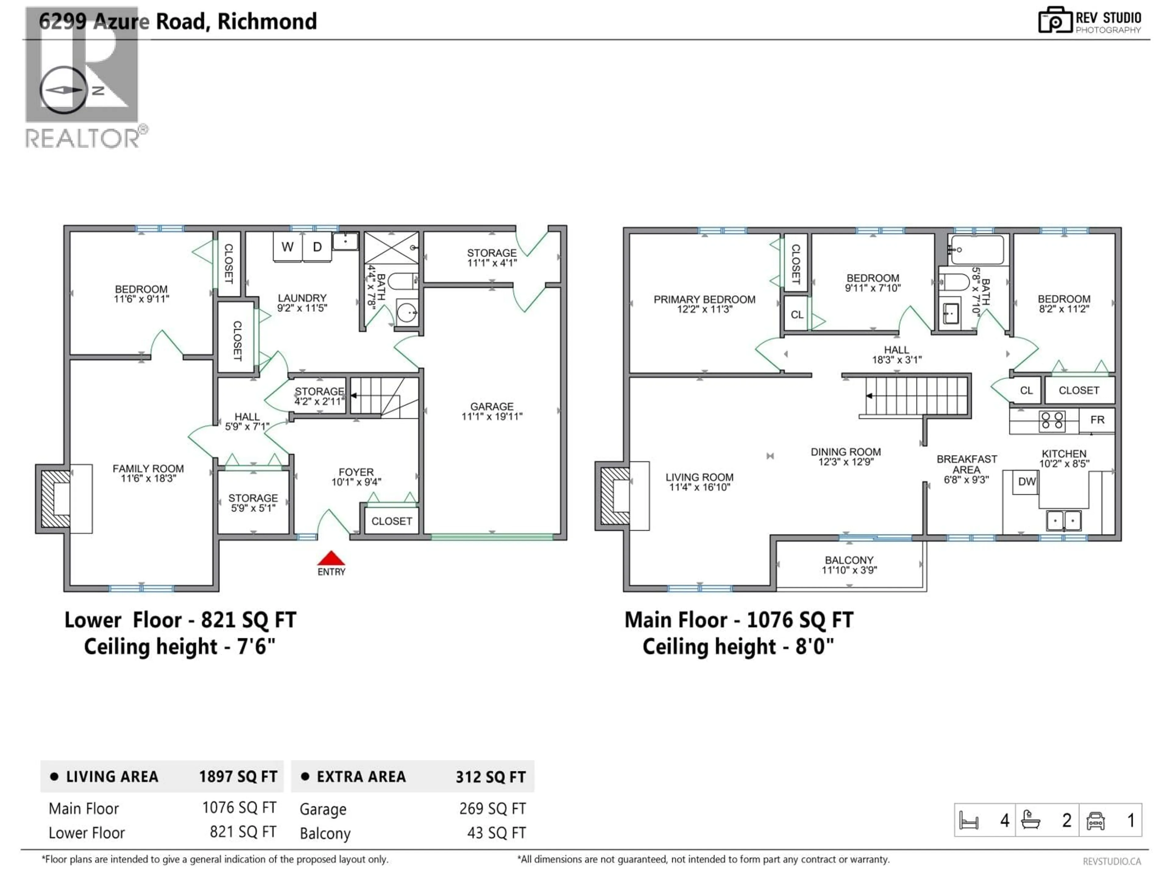 Floor plan for 6299 AZURE ROAD, Richmond British Columbia V7C2N8