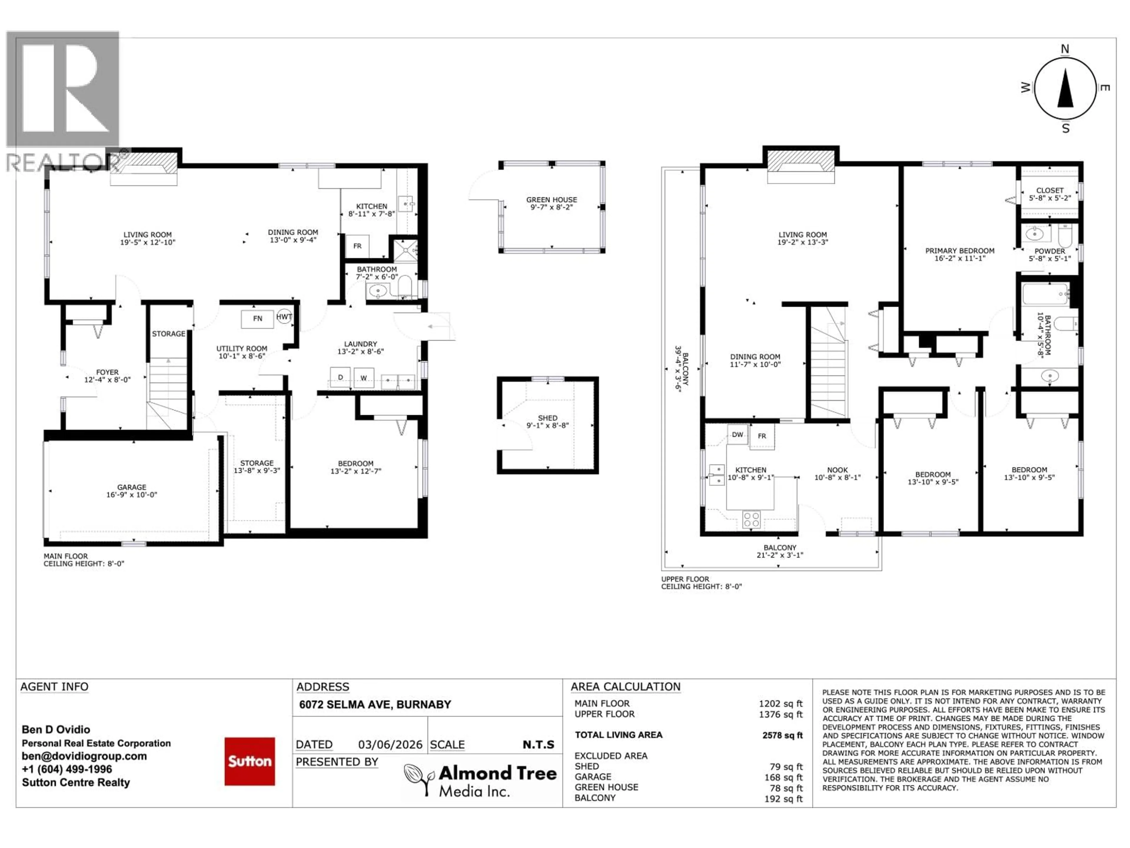 Floor plan for 6072 SELMA AVENUE, Burnaby British Columbia V5H3R2