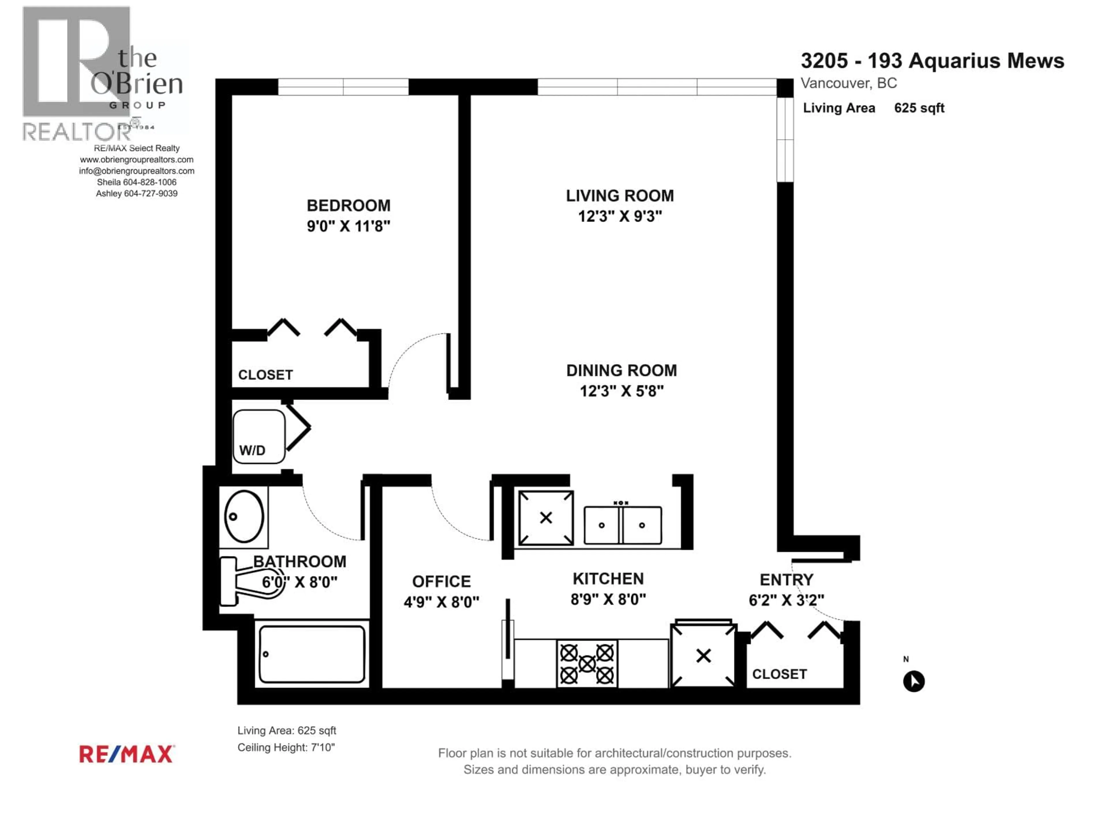 Floor plan for 3205 - 193 AQUARIUS MEWS, Vancouver British Columbia V6Z2Z2
