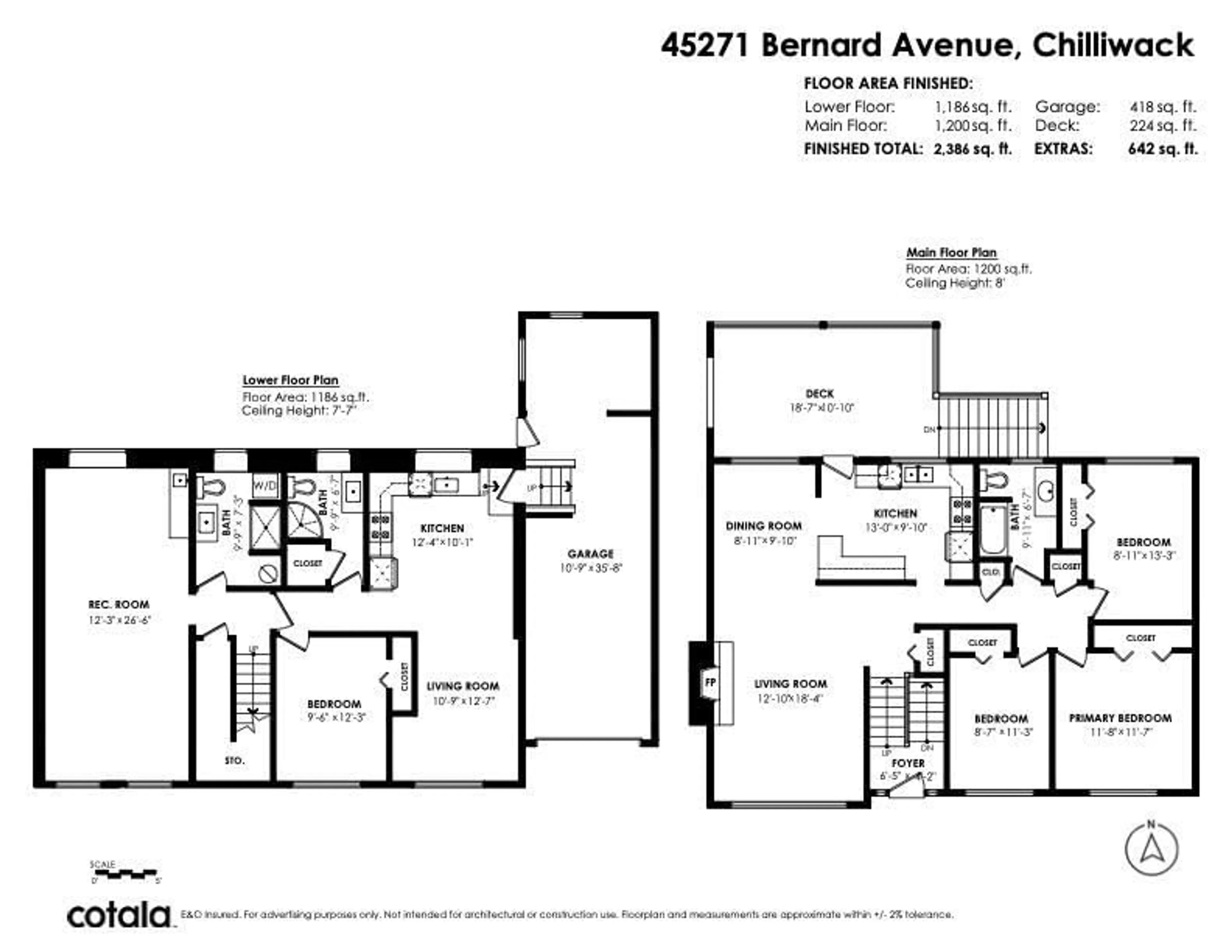 Floor plan for 45271 BERNARD AVENUE, Chilliwack British Columbia V2P1H3