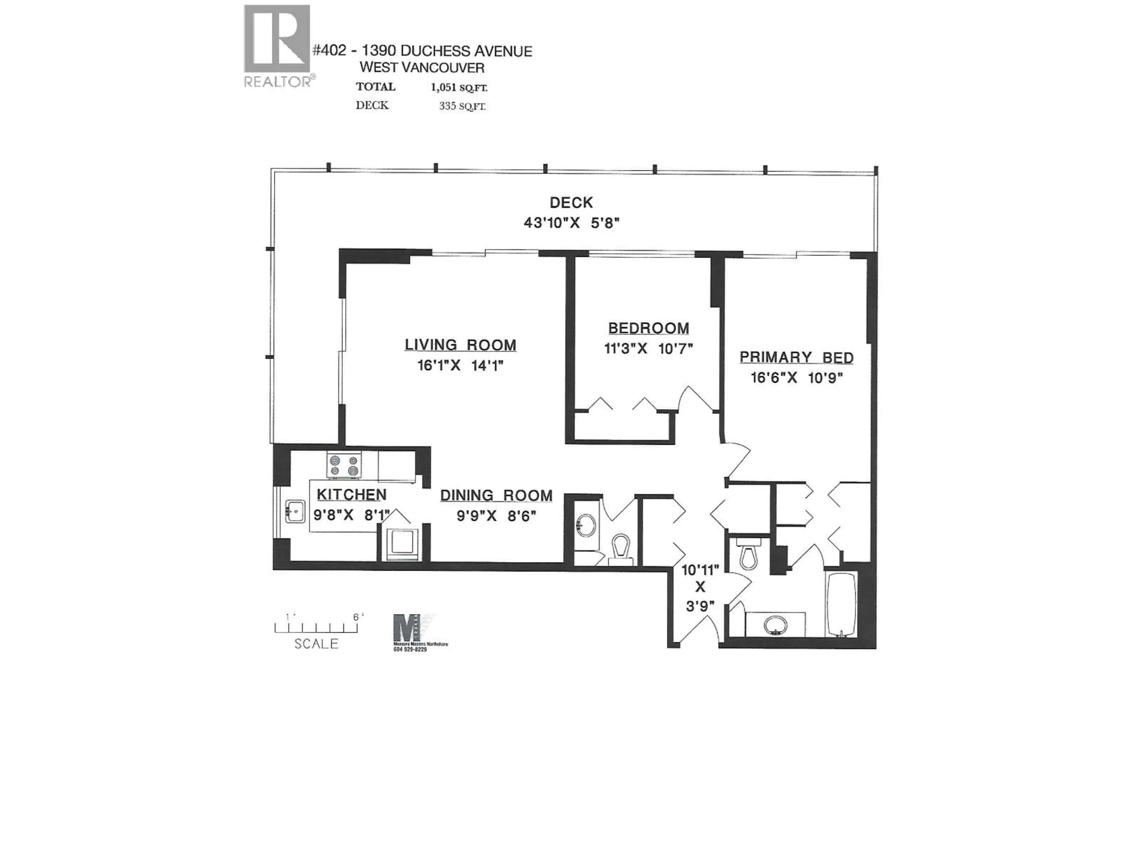 Floor plan for 402 - 1390 DUCHESS AVENUE, West Vancouver British Columbia V7T1H6
